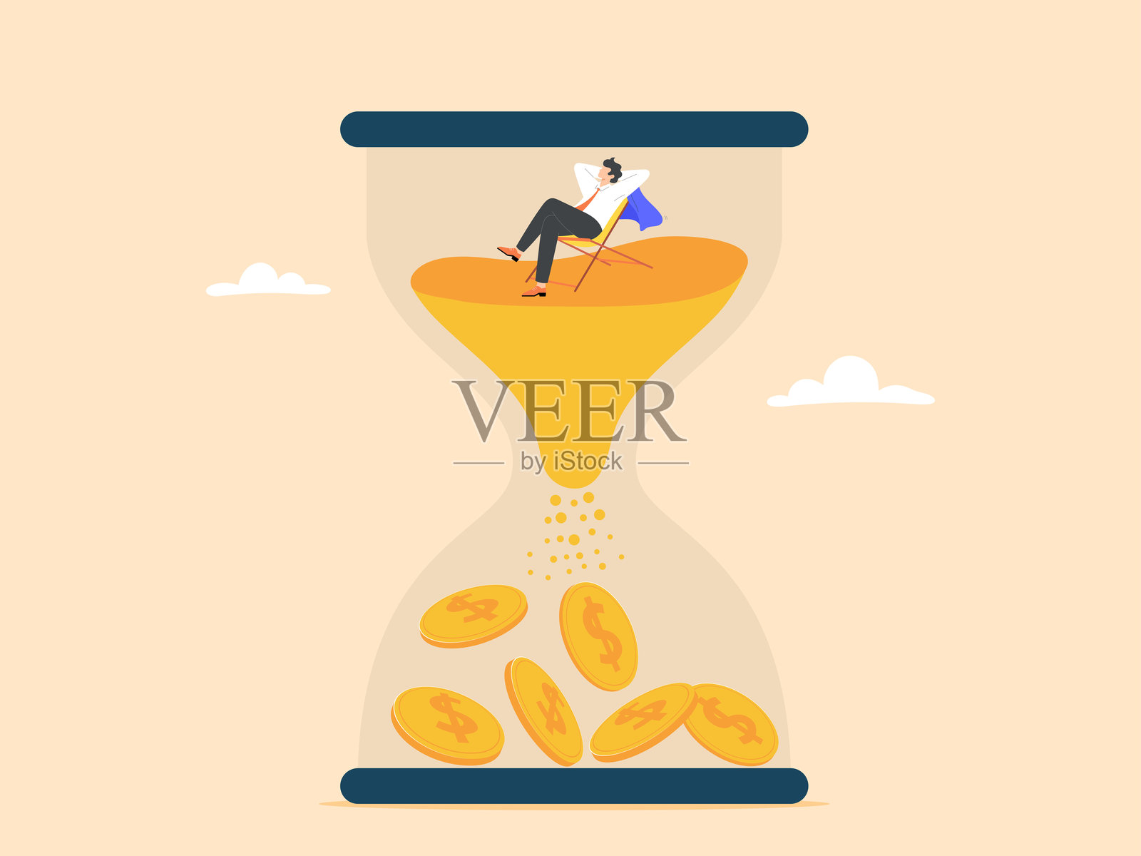 长期投资回报让生活更有保障插画图片素材