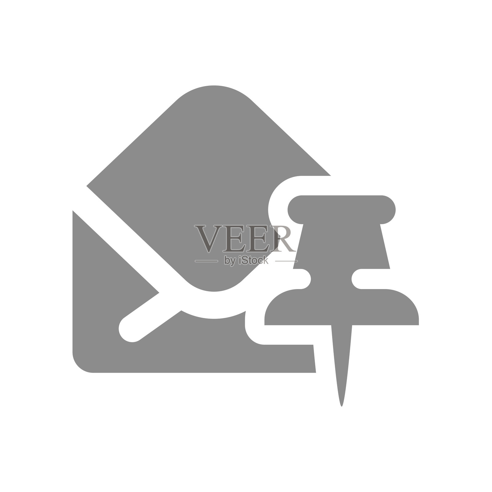 带有图钉或大头针的公开信插画图片素材