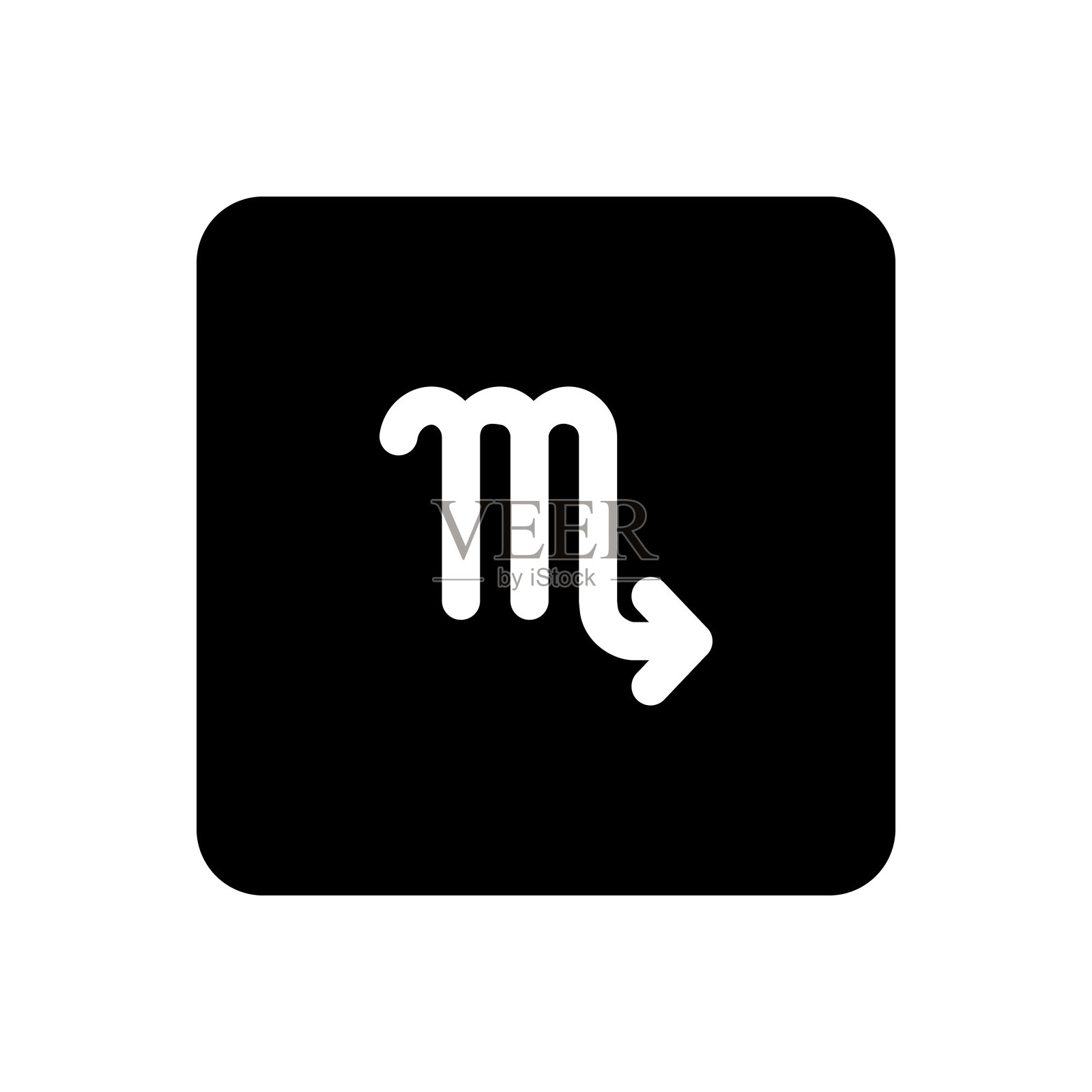 星座运势。天蝎座星象图标符号。风格化的星座神秘图案。简单线条矢量插图插画图片素材