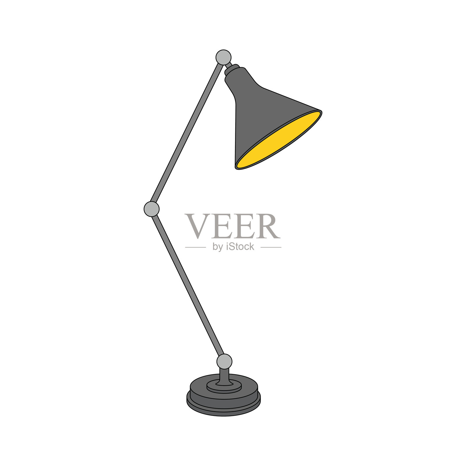 孩子们画的桌灯卡通形象，孤立展示插画图片素材