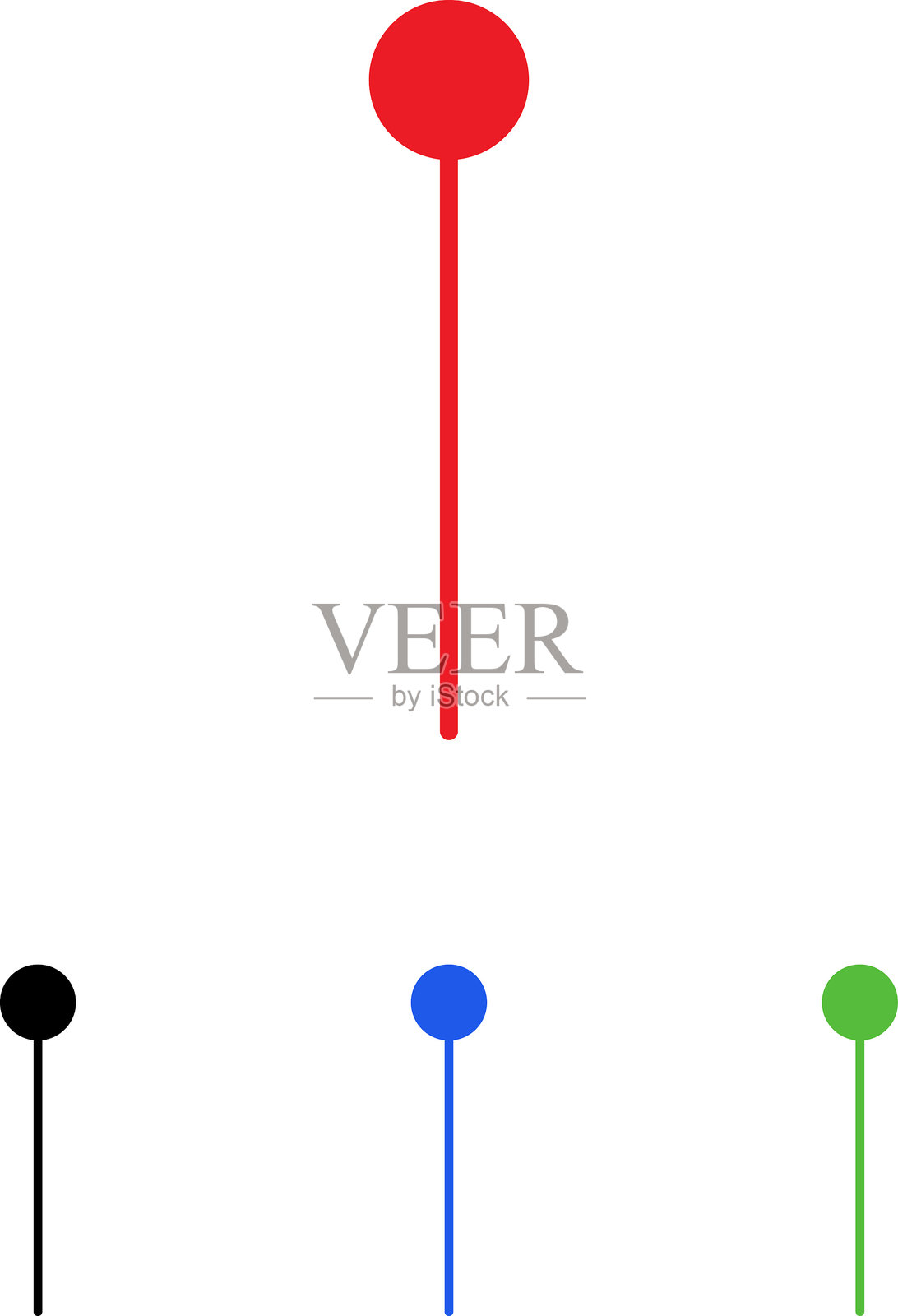 地图图钉图标。指针导航符号。旗帜标记，地点位置图标。大头针标志。GPS标签。地图上的标记点。矢量插图。插画图片素材