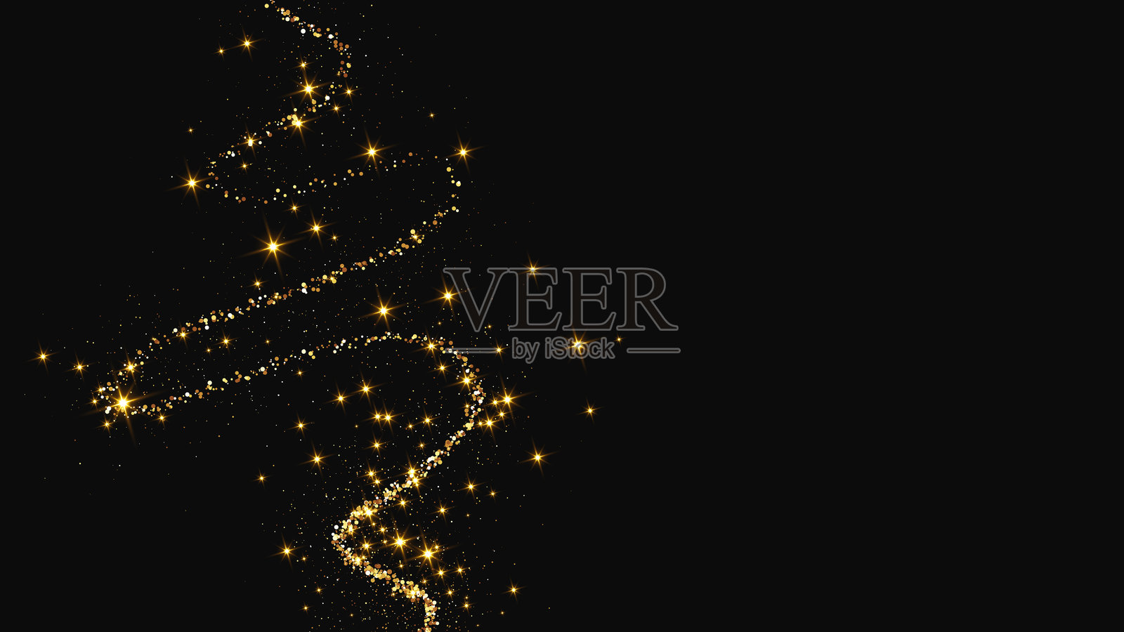 金色闪闪的彩纸屑波浪和星尘插画图片素材