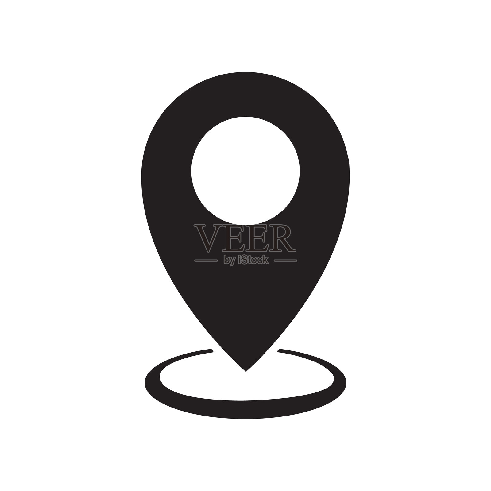 白色背景上的地图图钉图标矢量设计插画图片素材