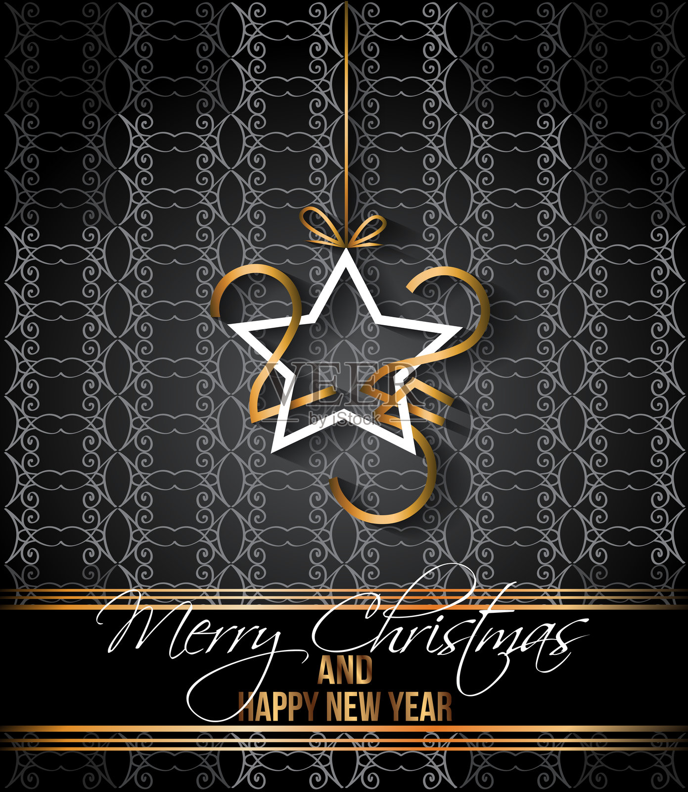 2025年新年快乐和圣诞快乐背景，适用于您的节日邀请函、庆祝海报和贺卡。插画图片素材