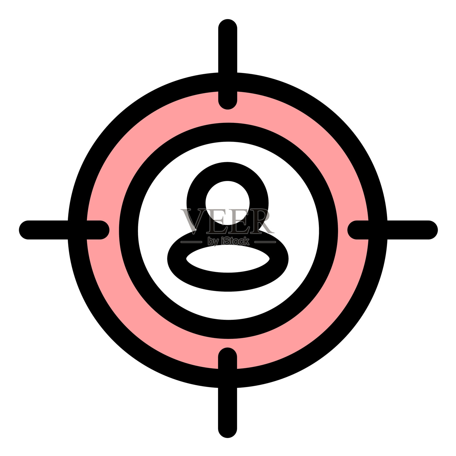 目标群体 - 干净现代的电子商务和在线营销图标插画图片素材