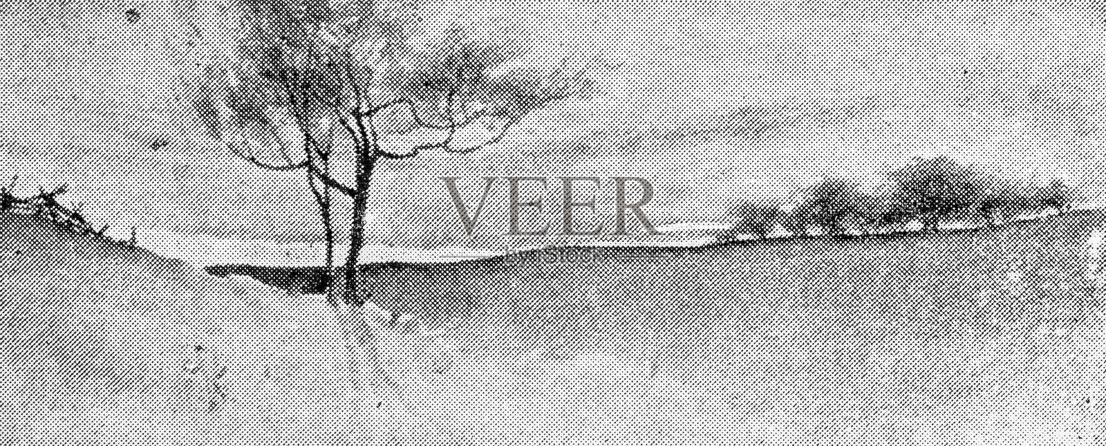 马萨诸塞州伍斯特及周边地区的古董风景图像插画图片素材