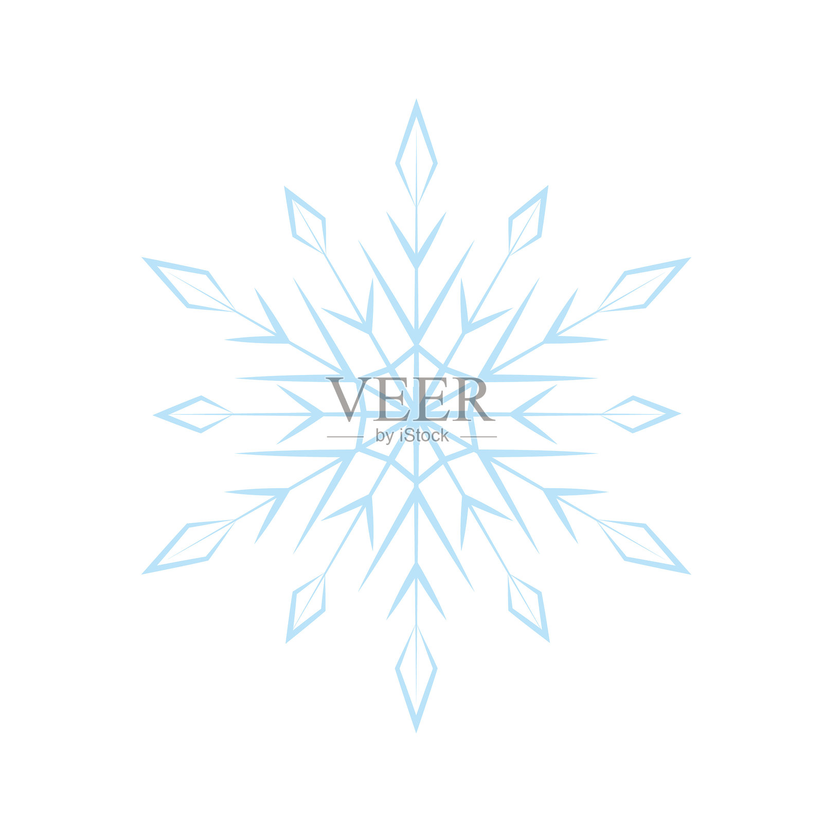 简单雪花的矢量插图插画图片素材