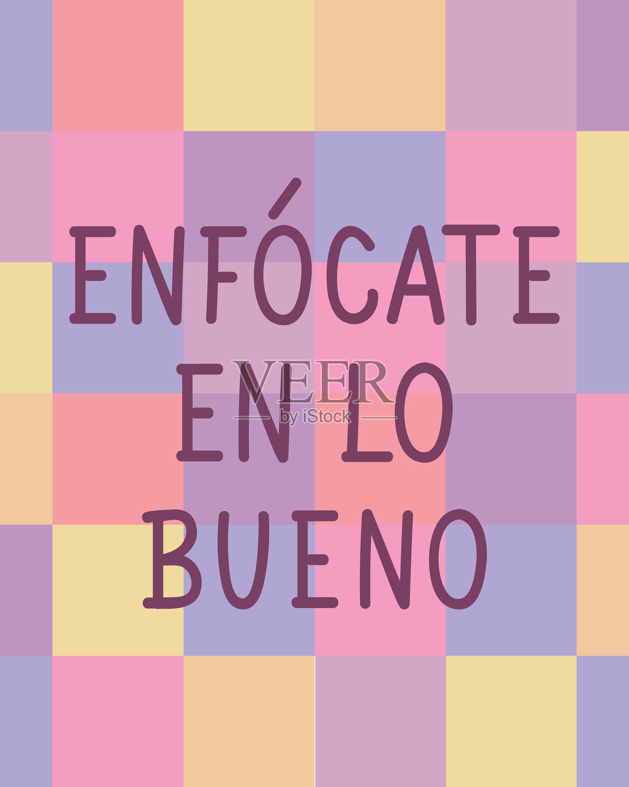 关注美好。手绘字母的贺卡。插画图片素材