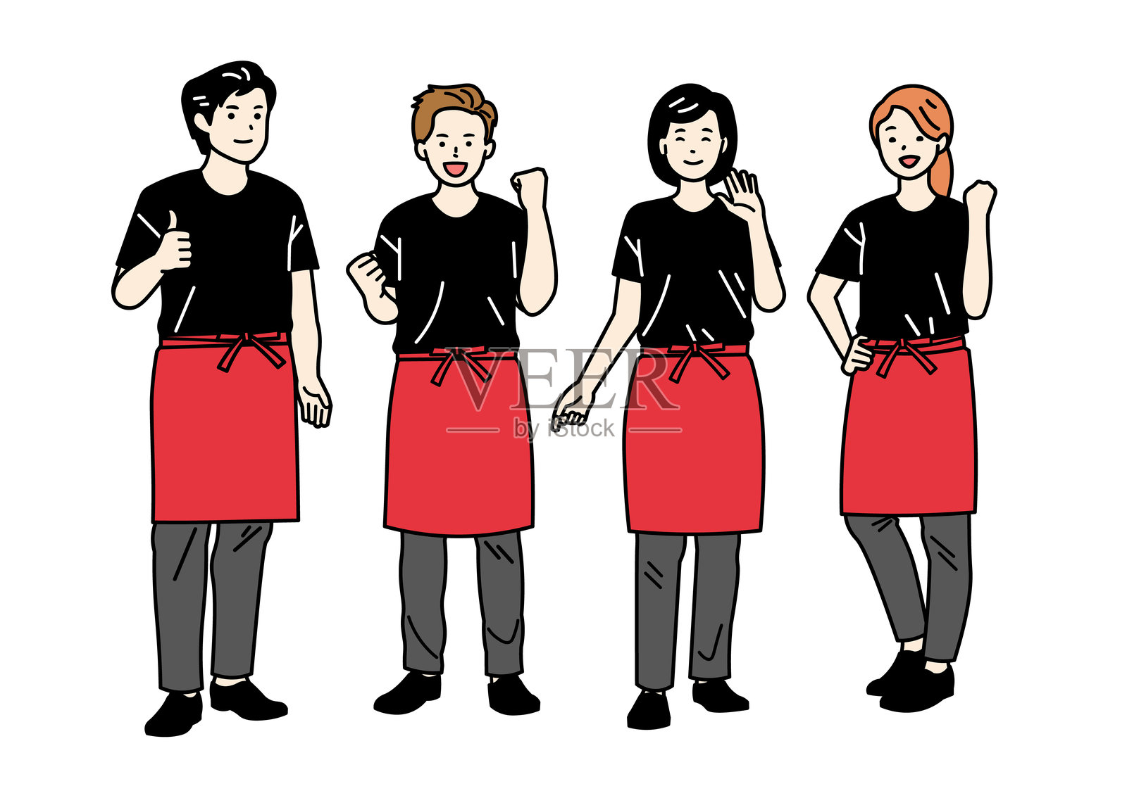 穿着制服的同事插图集插画图片素材