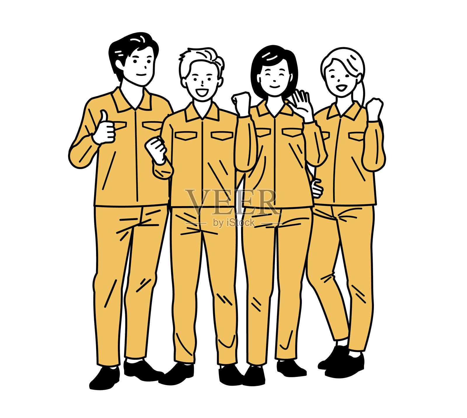 穿着制服的同事插图集插画图片素材