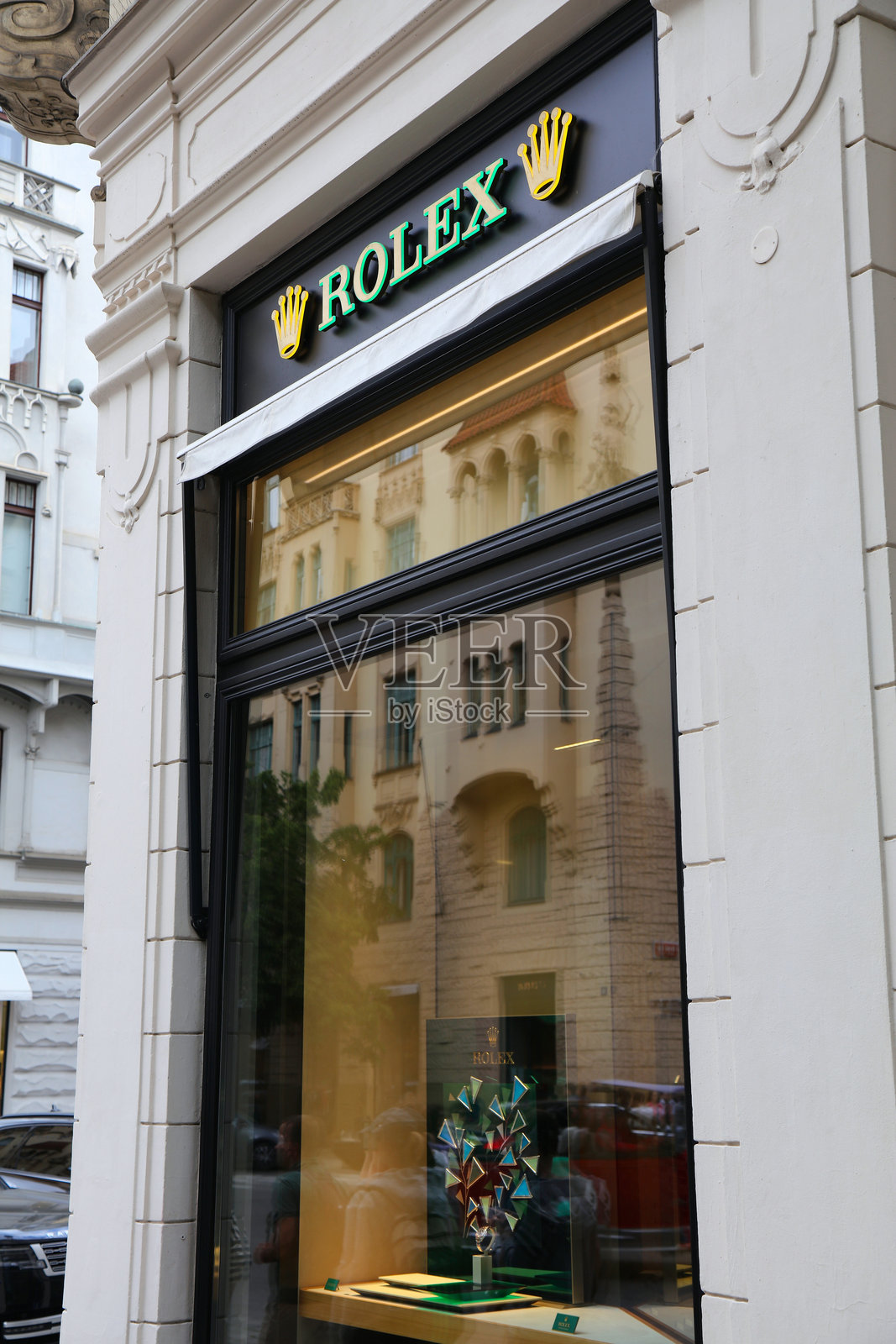 布拉格的劳力士手表店照片摄影图片