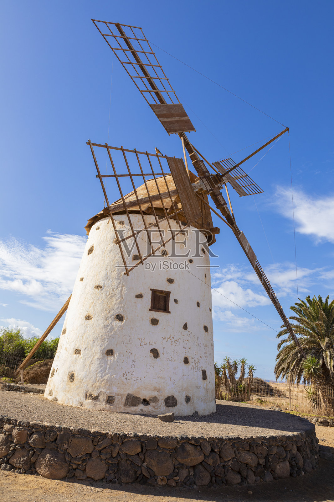富埃特文图拉的古老风车照片摄影图片