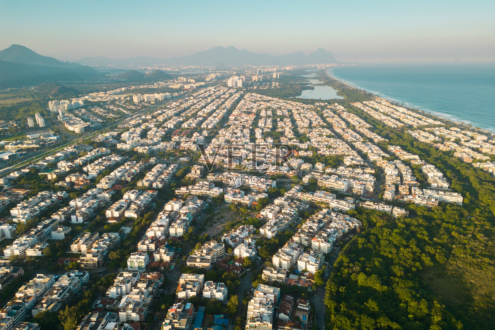 里约热内卢的班德朗特斯休闲区鸟瞰图照片摄影图片
