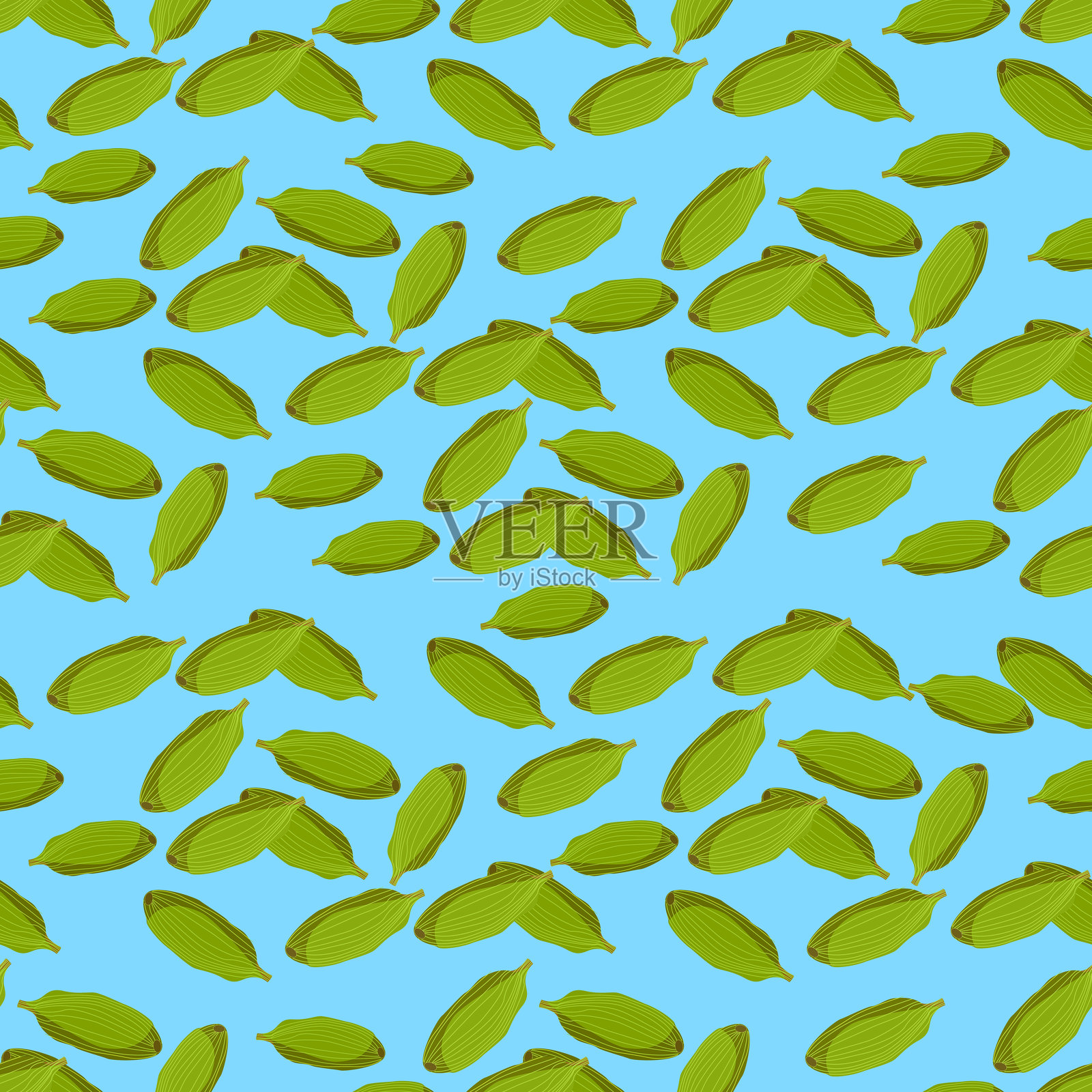 豆蔻无缝图案插画图片素材