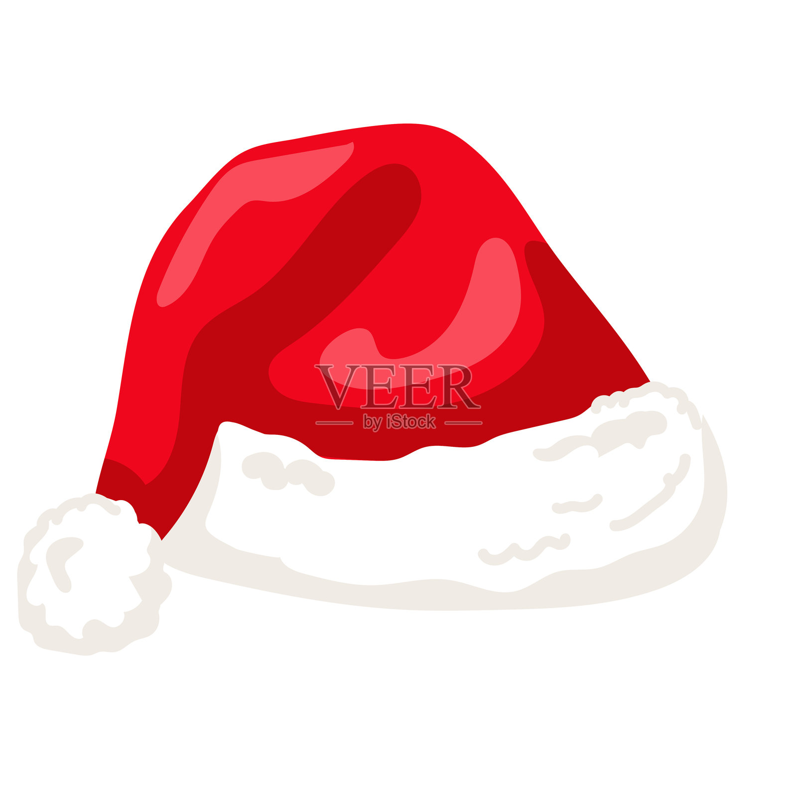 红色圣诞老人帽子，透明背景上孤立展示插画图片素材