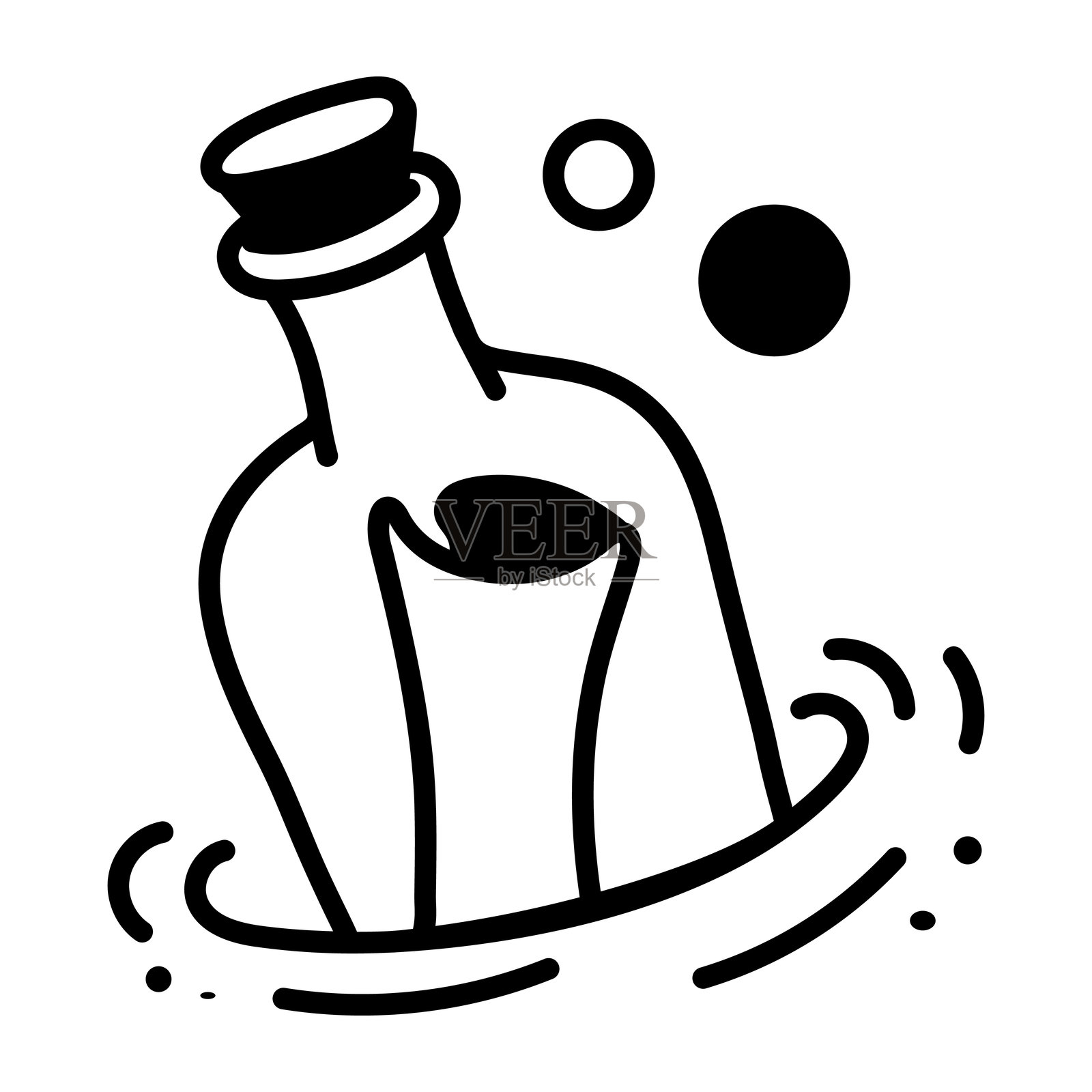 手绘的消息瓶图标插画图片素材