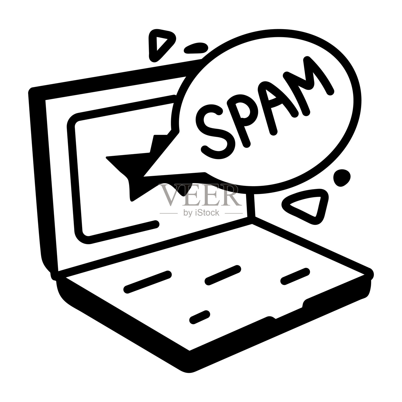 涂鸦风格的垃圾信息图标插画图片素材