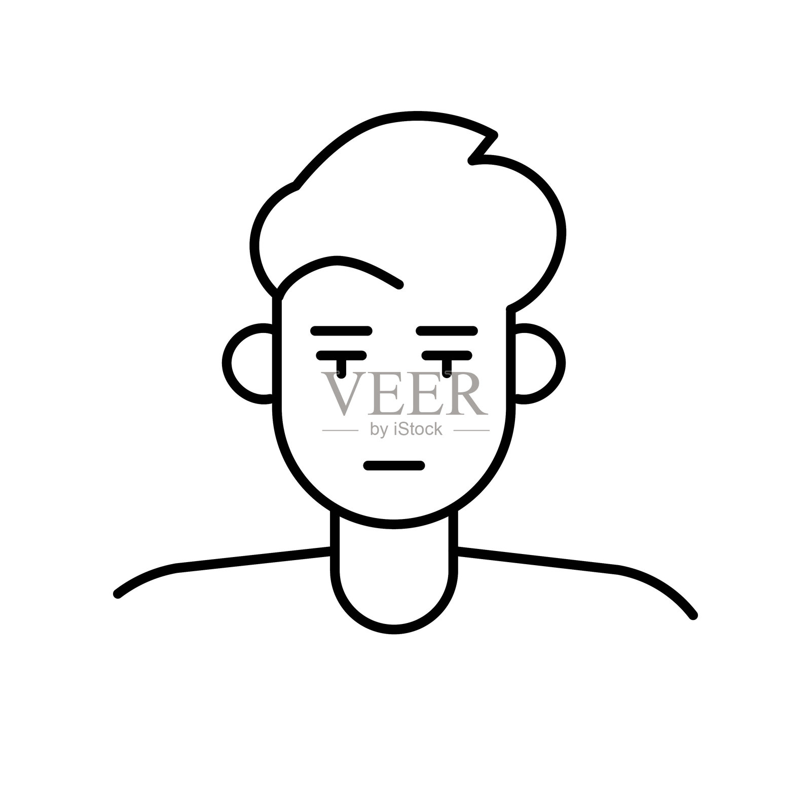 干燥综合症疾病彩色线条图标。自身免疫性疾病。插画图片素材