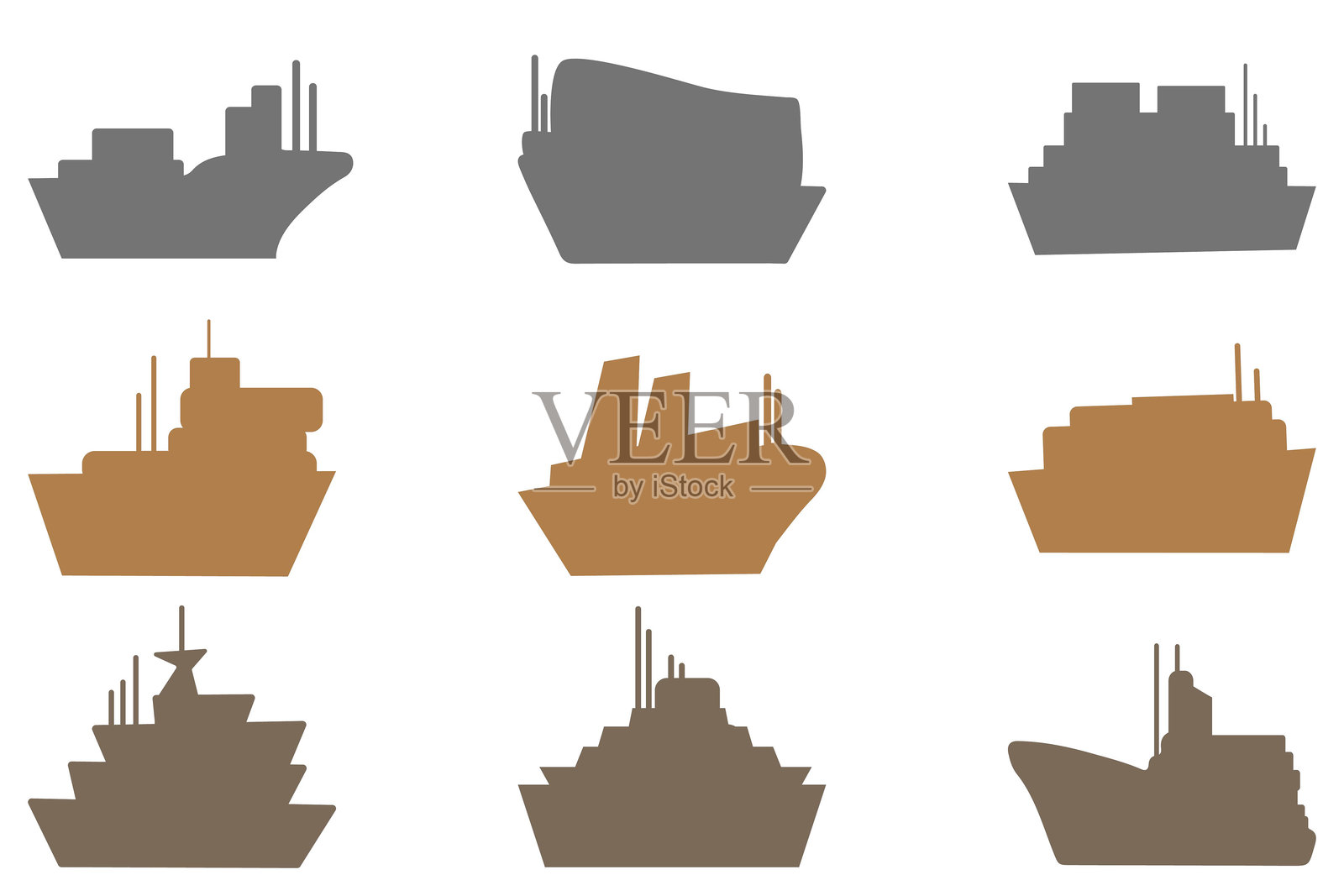 船舶图标。水上运输设计插画图片素材