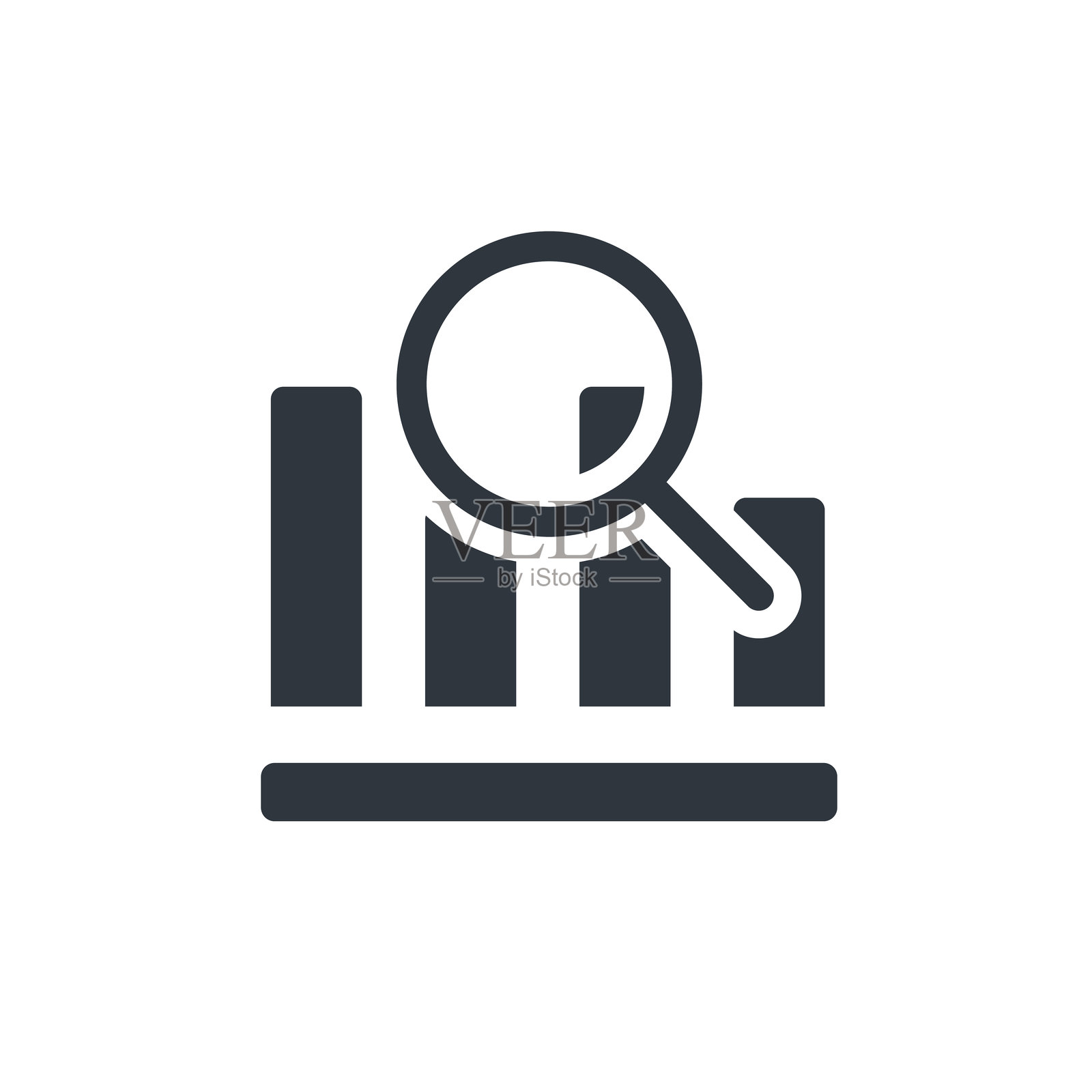 数据图标。商业风格的增长图表或股票数据，管理如利润。扁平化矢量图。插画图片素材