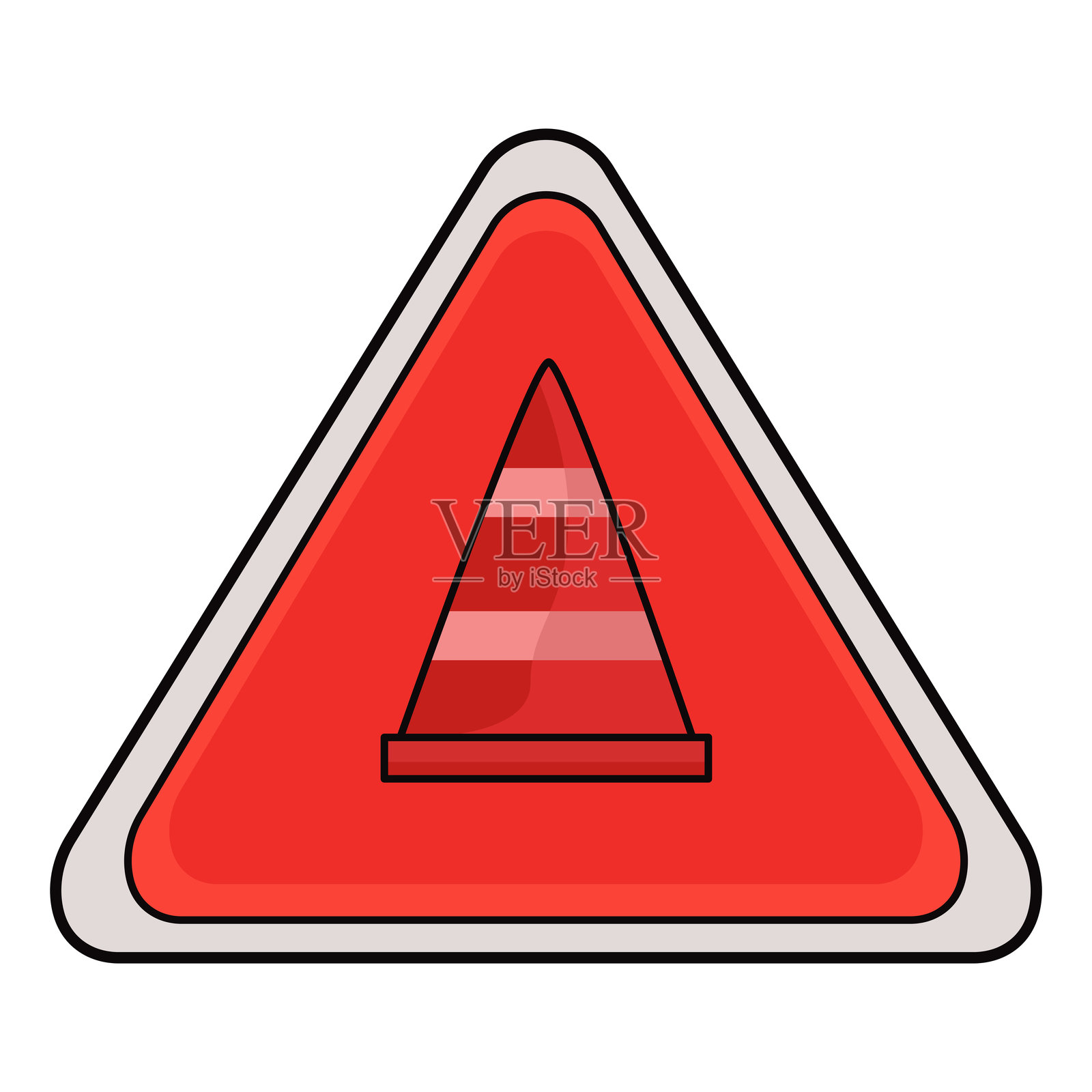 施工标志插画图片素材