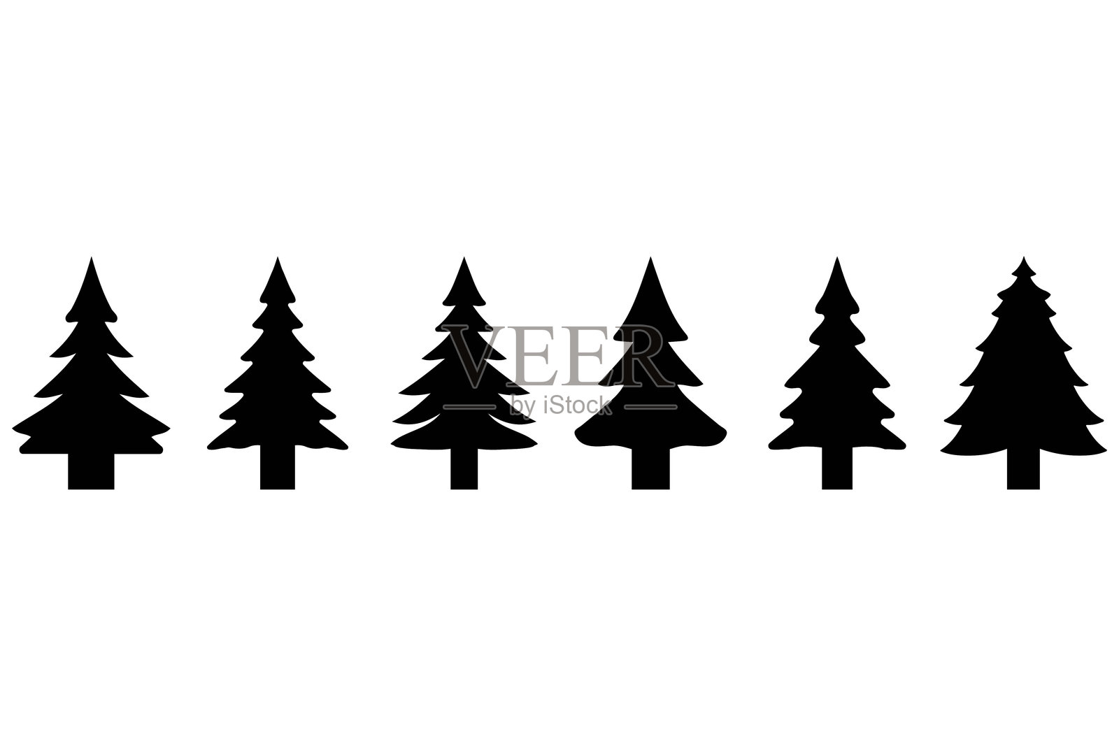 简单的圣诞树插图设计套件插画图片素材