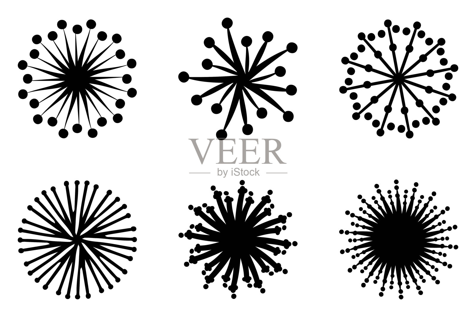 简单烟花插图设计套件插画图片素材