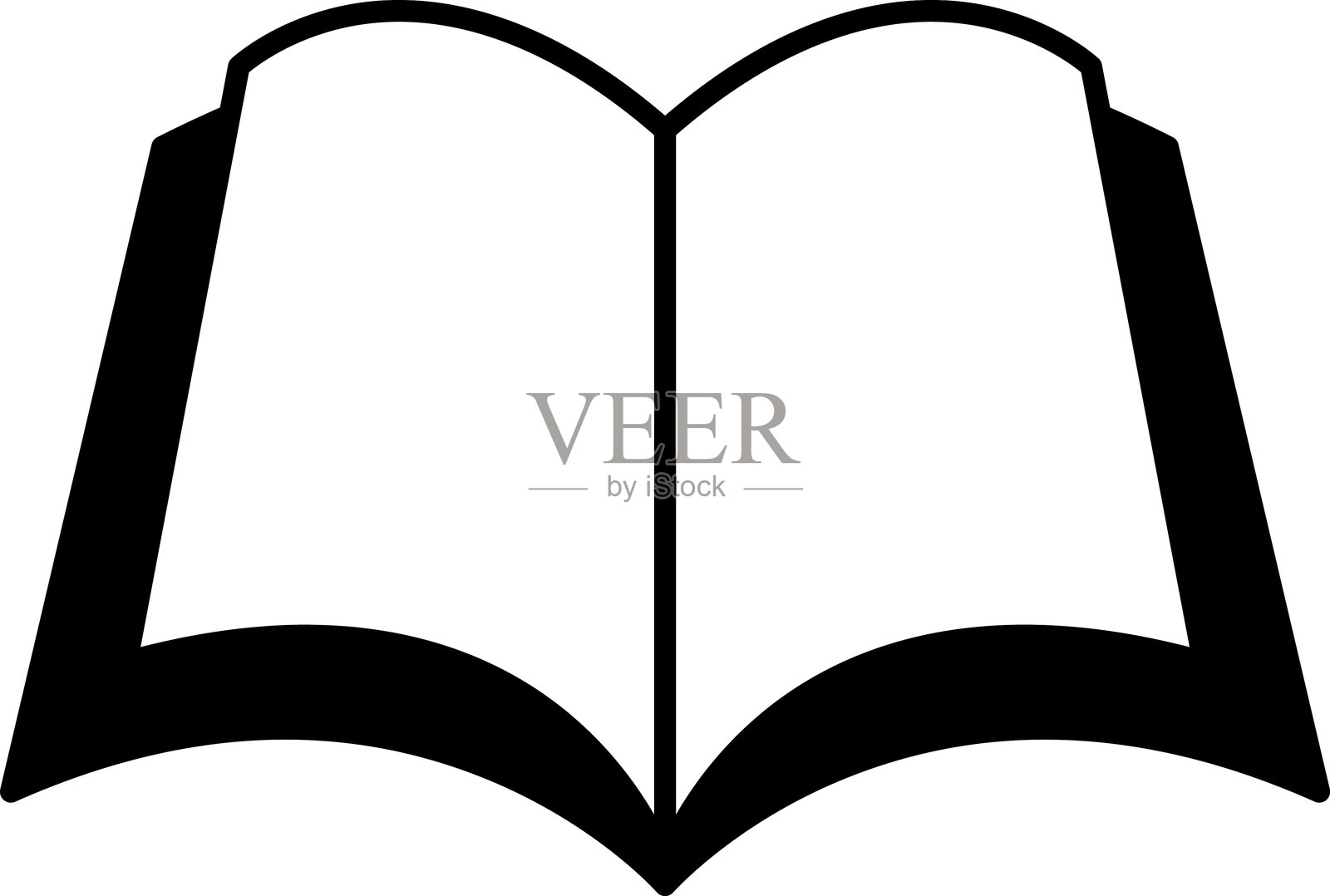 打开的书本图标。书本图标集合。教育标志和符号。矢量插图。插画图片素材