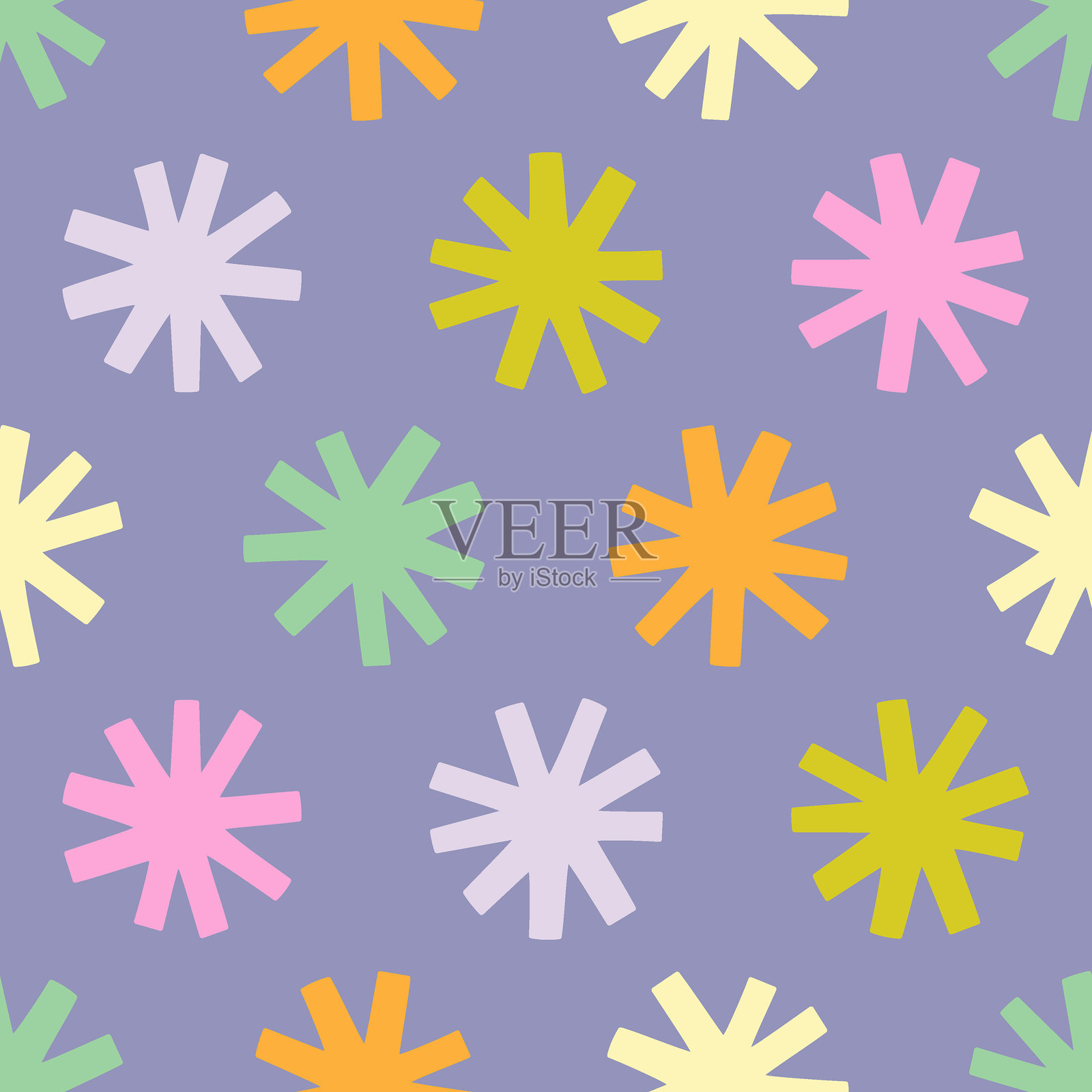 星星图案 彩色星星背景 雪花插画图片素材