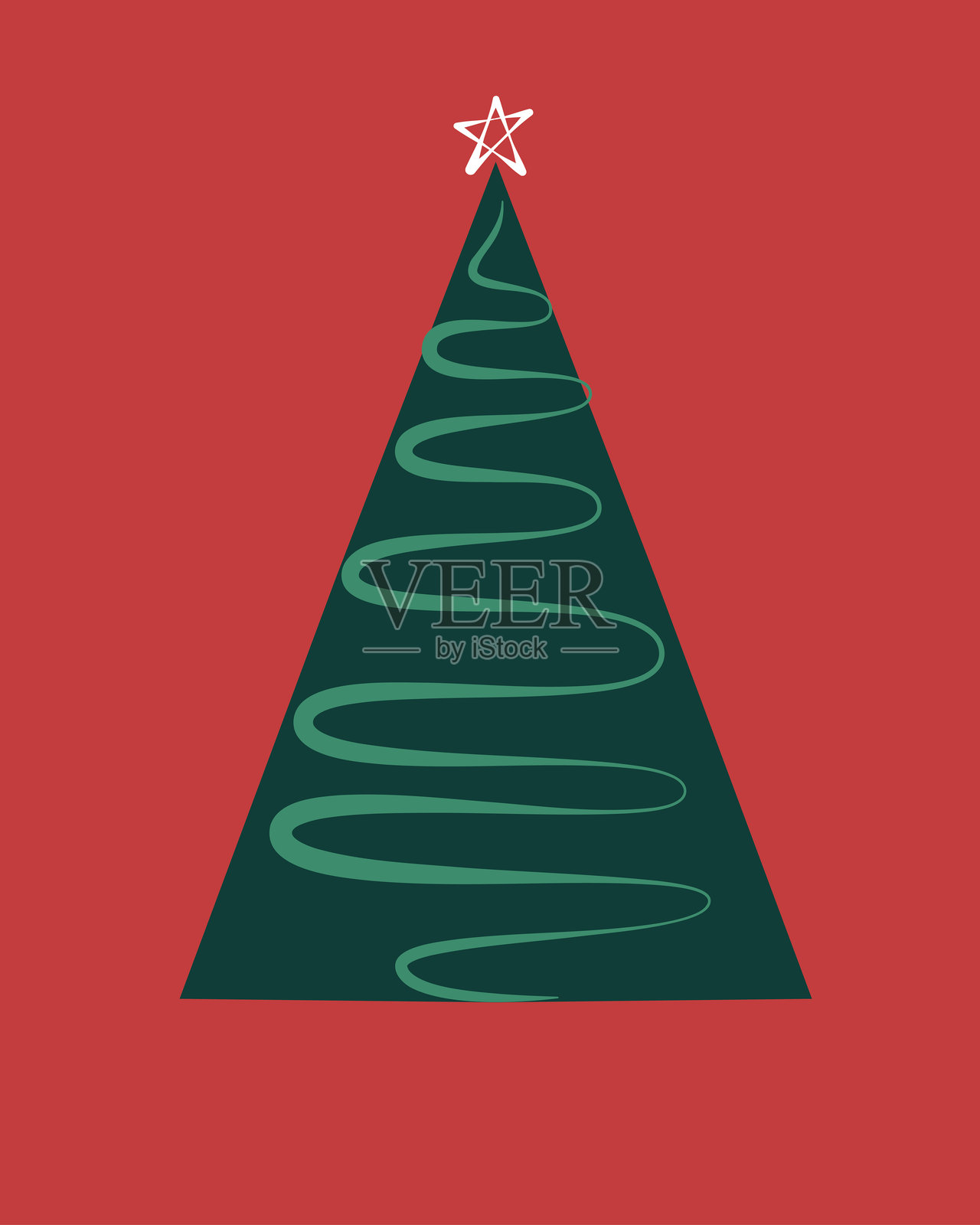 圣诞贺卡与松树插画图片素材