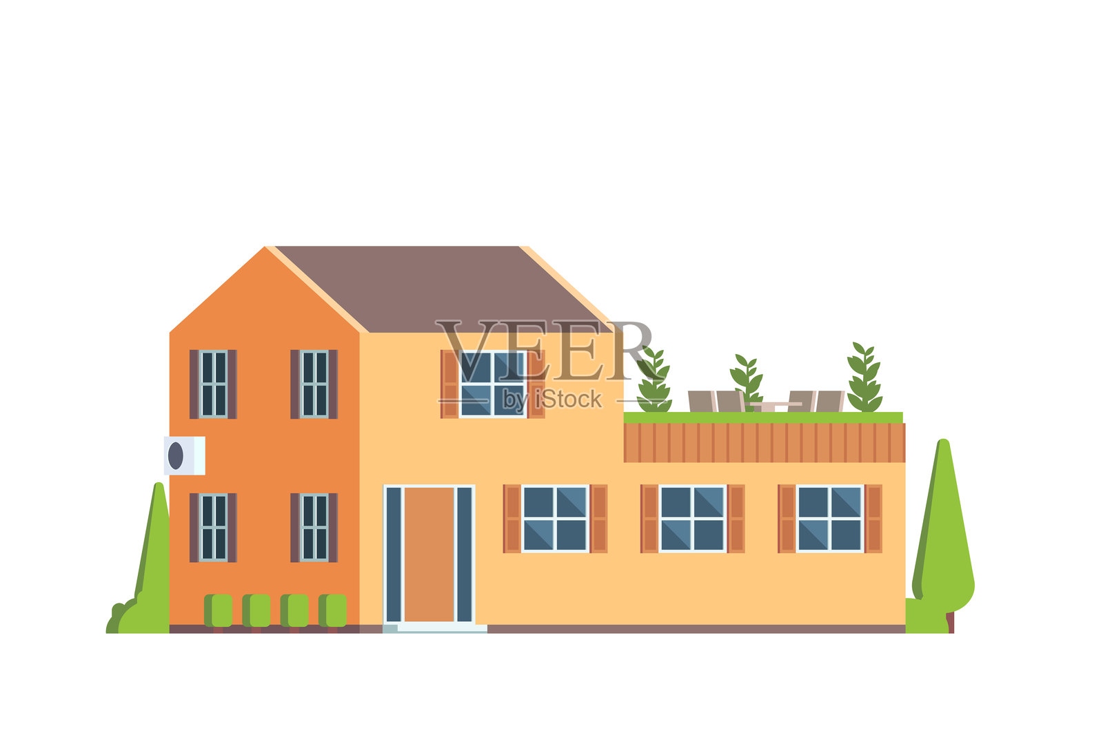 房屋建筑矢量插图插画图片素材