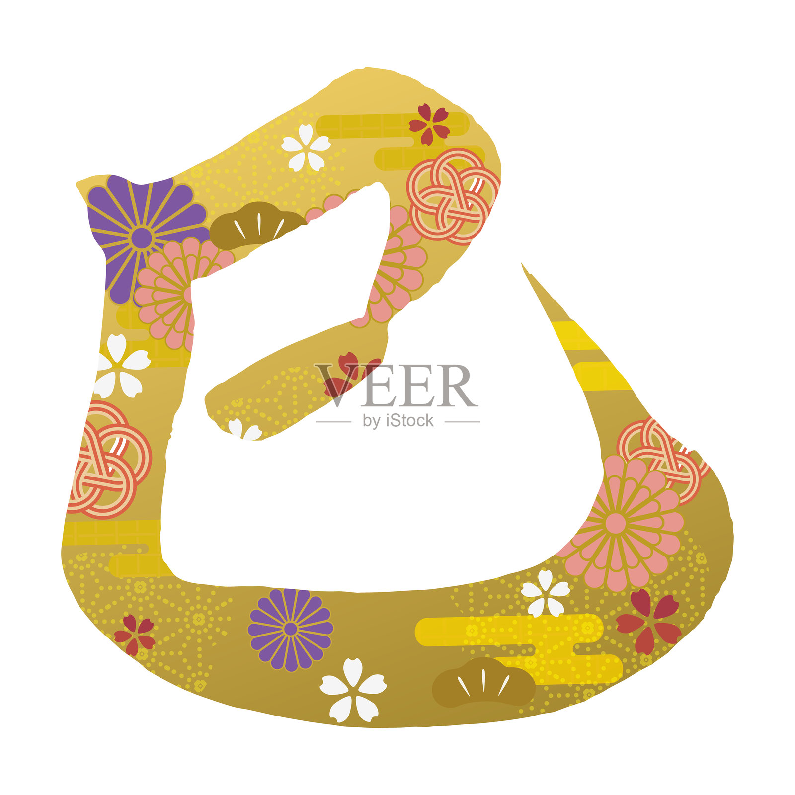 新年贺卡库存照片 - 手写字母 - 蛇插画图片素材