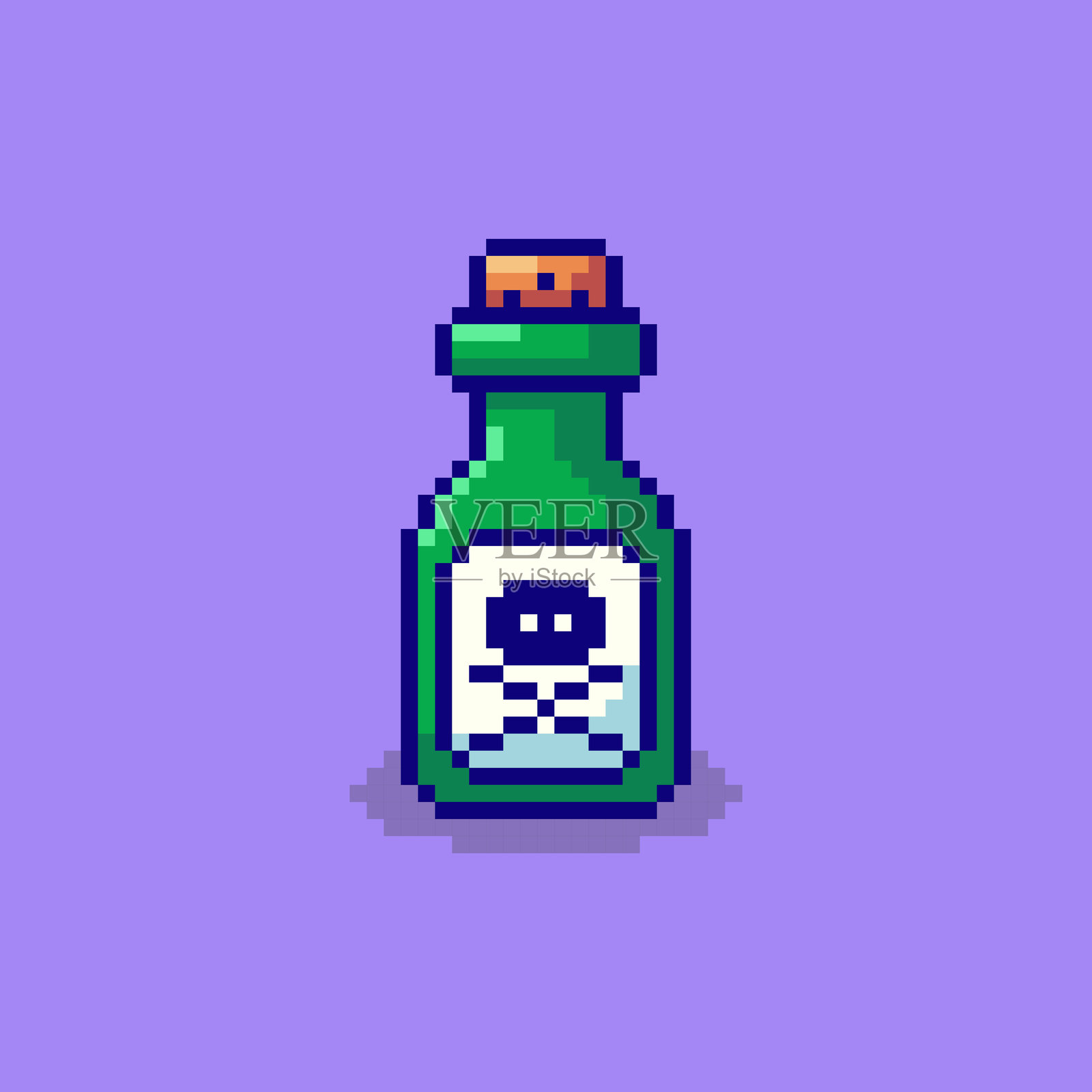 像素艺术毒药瓶游戏资产设计插画图片素材