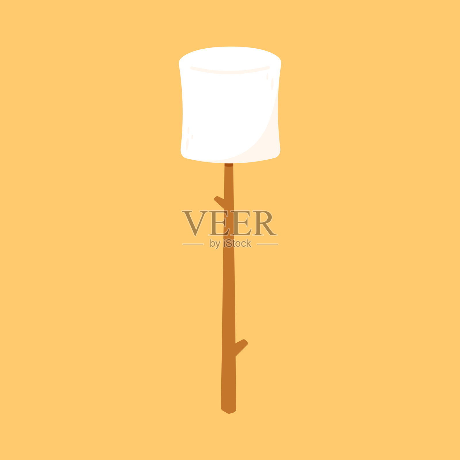 棉花糖棒。棉花糖标志设计。白色棉花糖图标。插画图片素材