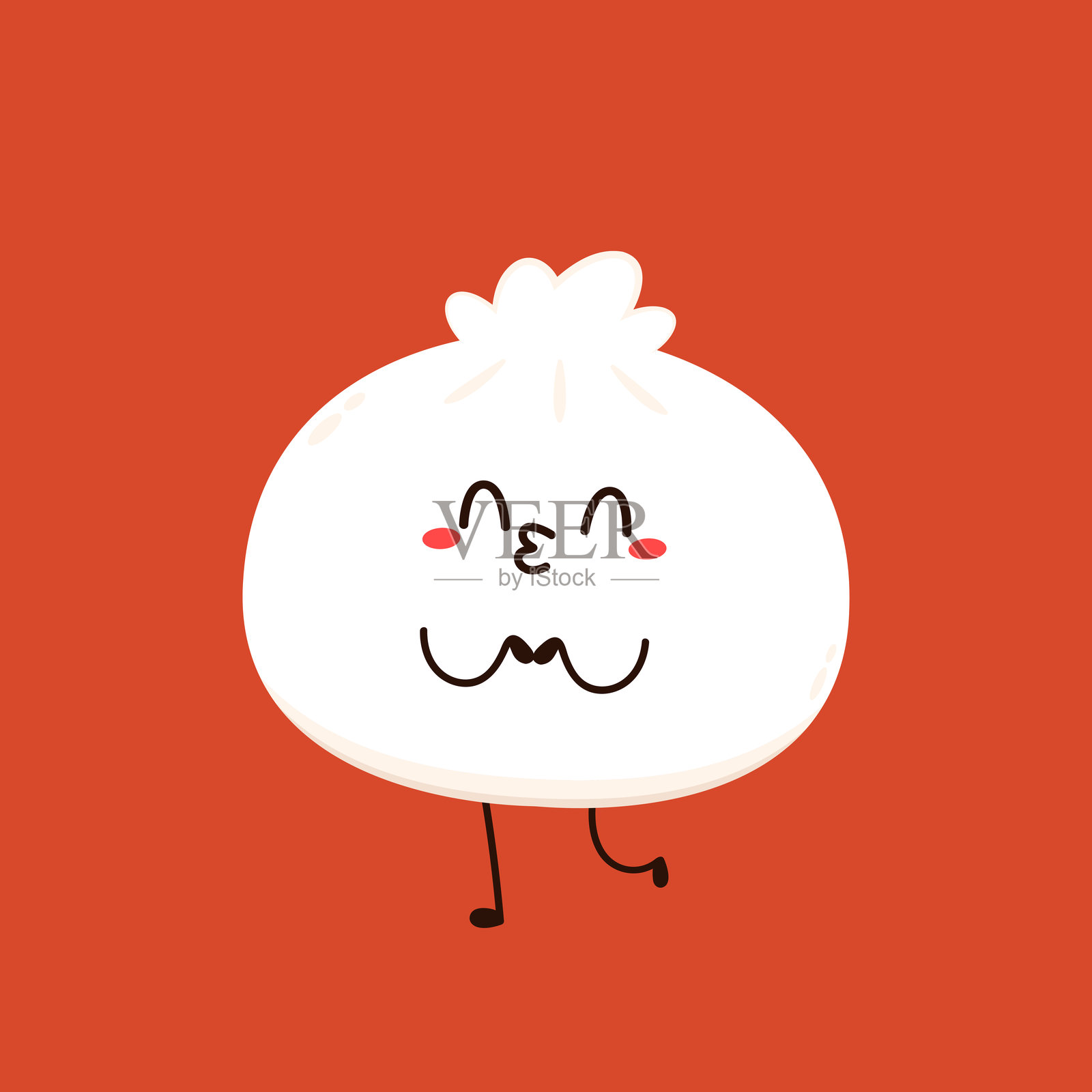 中国蒸包插图矢量图。亚洲美食矢量插图。包子是中国食品。插画图片素材