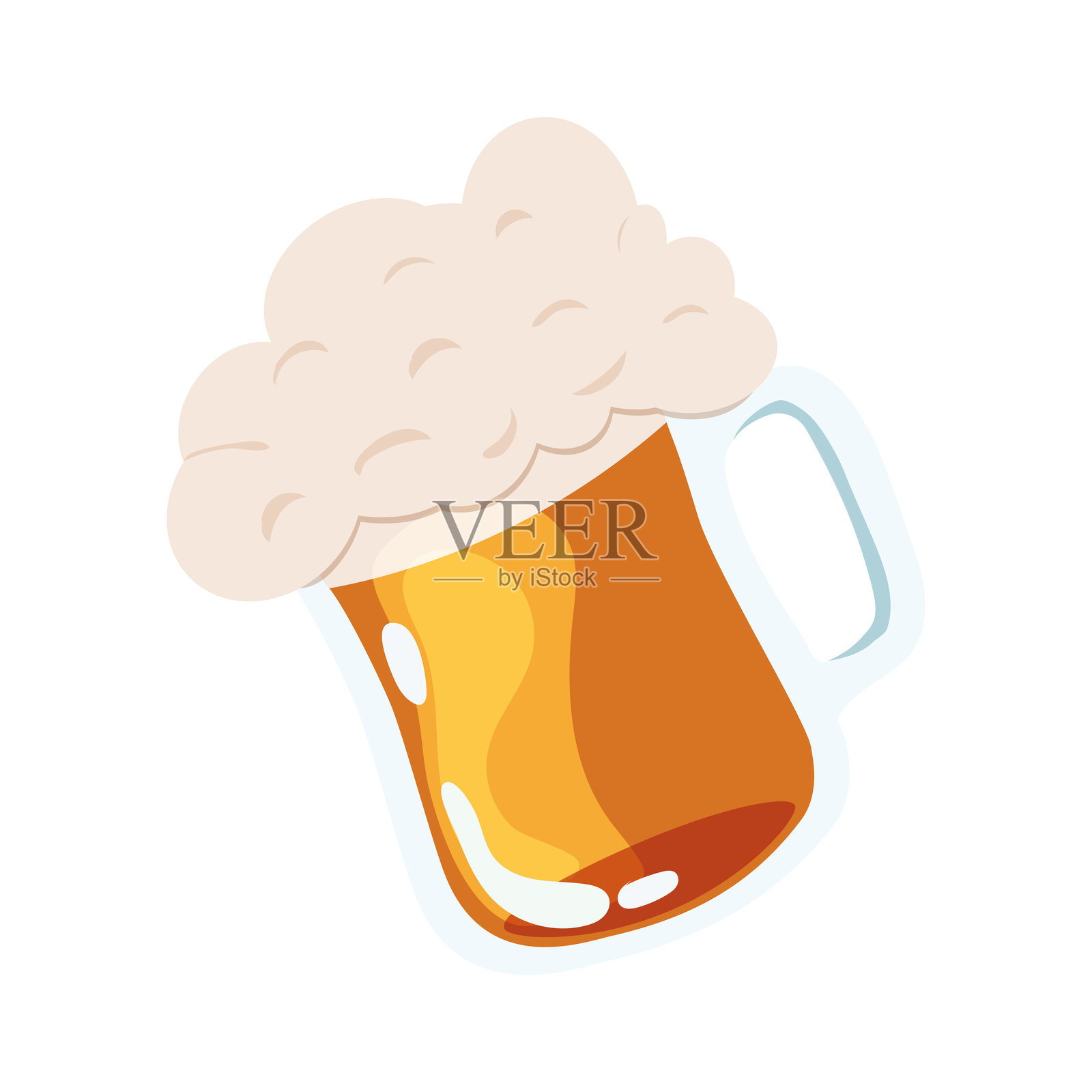 泡沫啤酒杯矢量图插画图片素材