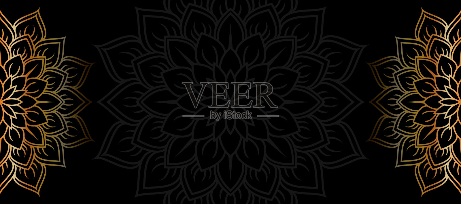 创意奢华的阿拉伯风格曼陀罗背景插画图片素材