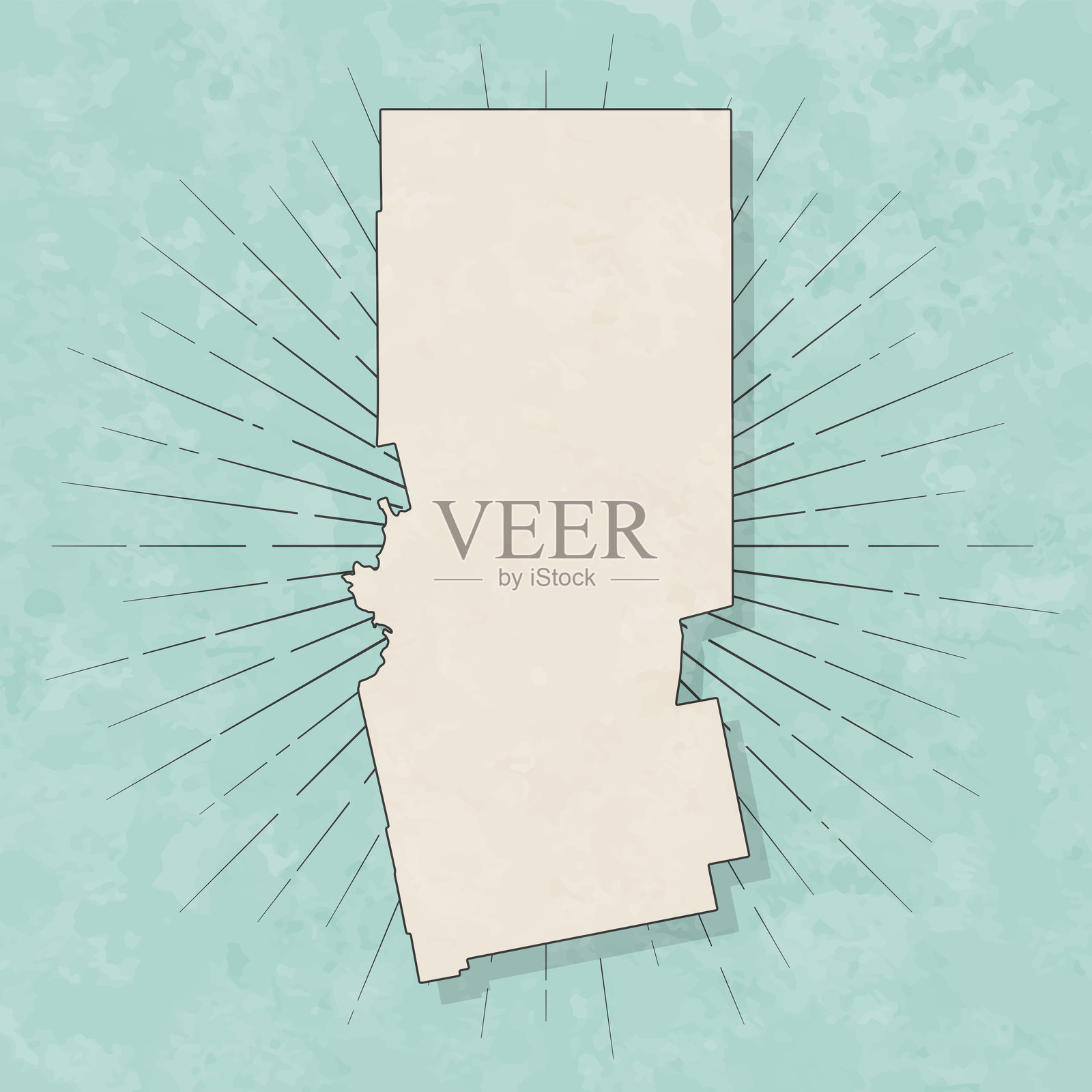 缅因州皮斯卡塔奎斯县。复古风格地图 - 旧纹理纸张插画图片素材