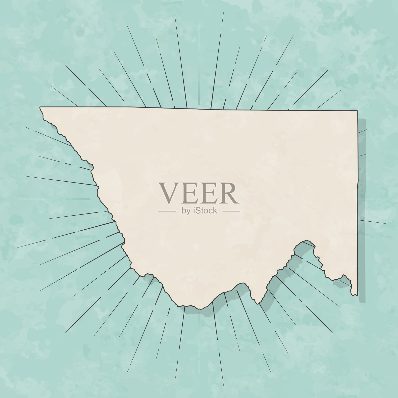 科斯特县，科罗拉多州。复古风格地图 - 旧纹理纸张插画图片素材