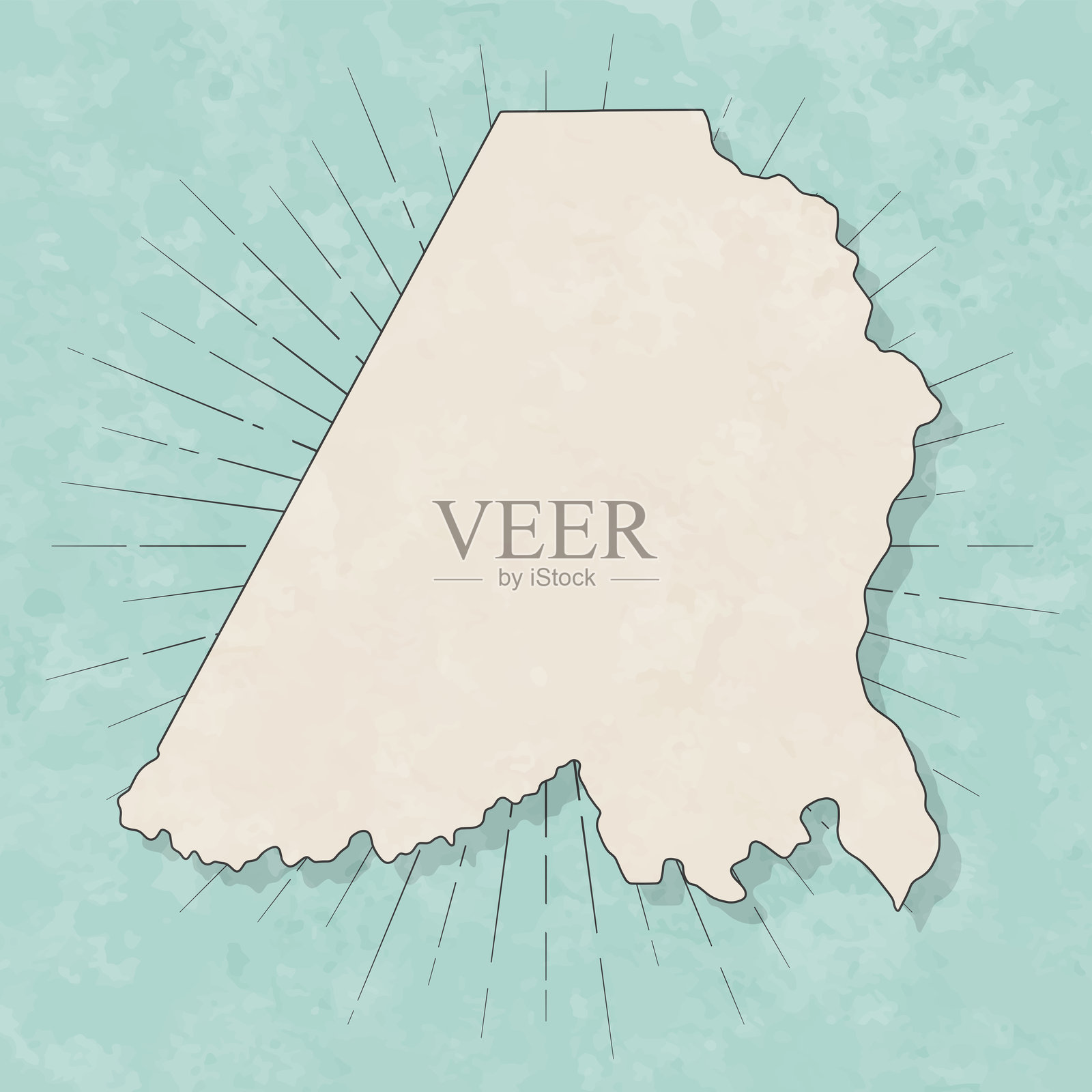 北卡罗来纳州斯坦利县。复古风格地图 - 旧纹理纸张插画图片素材