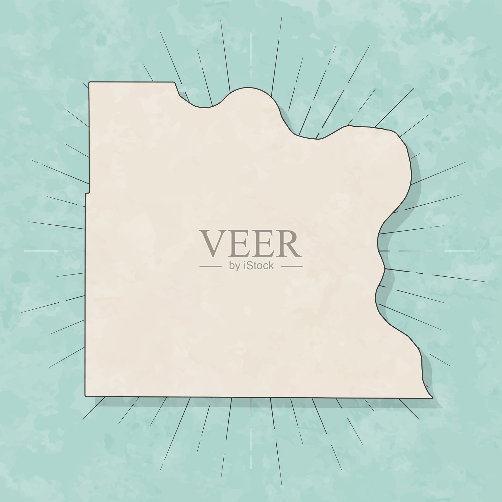 内布拉斯加州达科他县。复古风格地图 - 旧纹理纸张插画图片素材