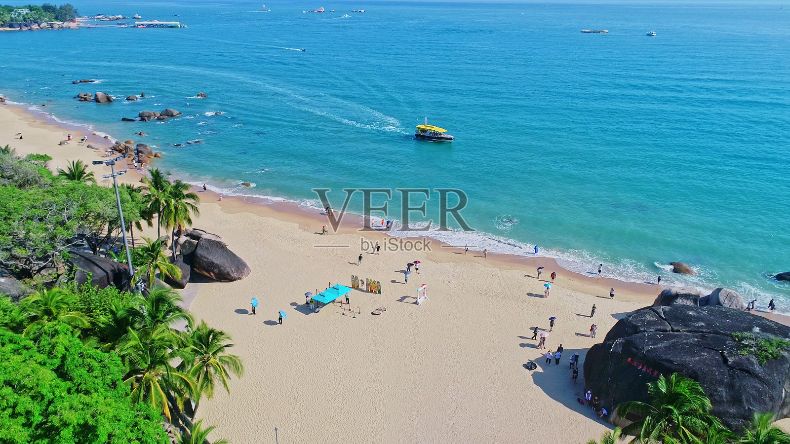 天涯角海岸线，三亚，海南，中国，亚洲。天涯石，岱石。照片摄影图片