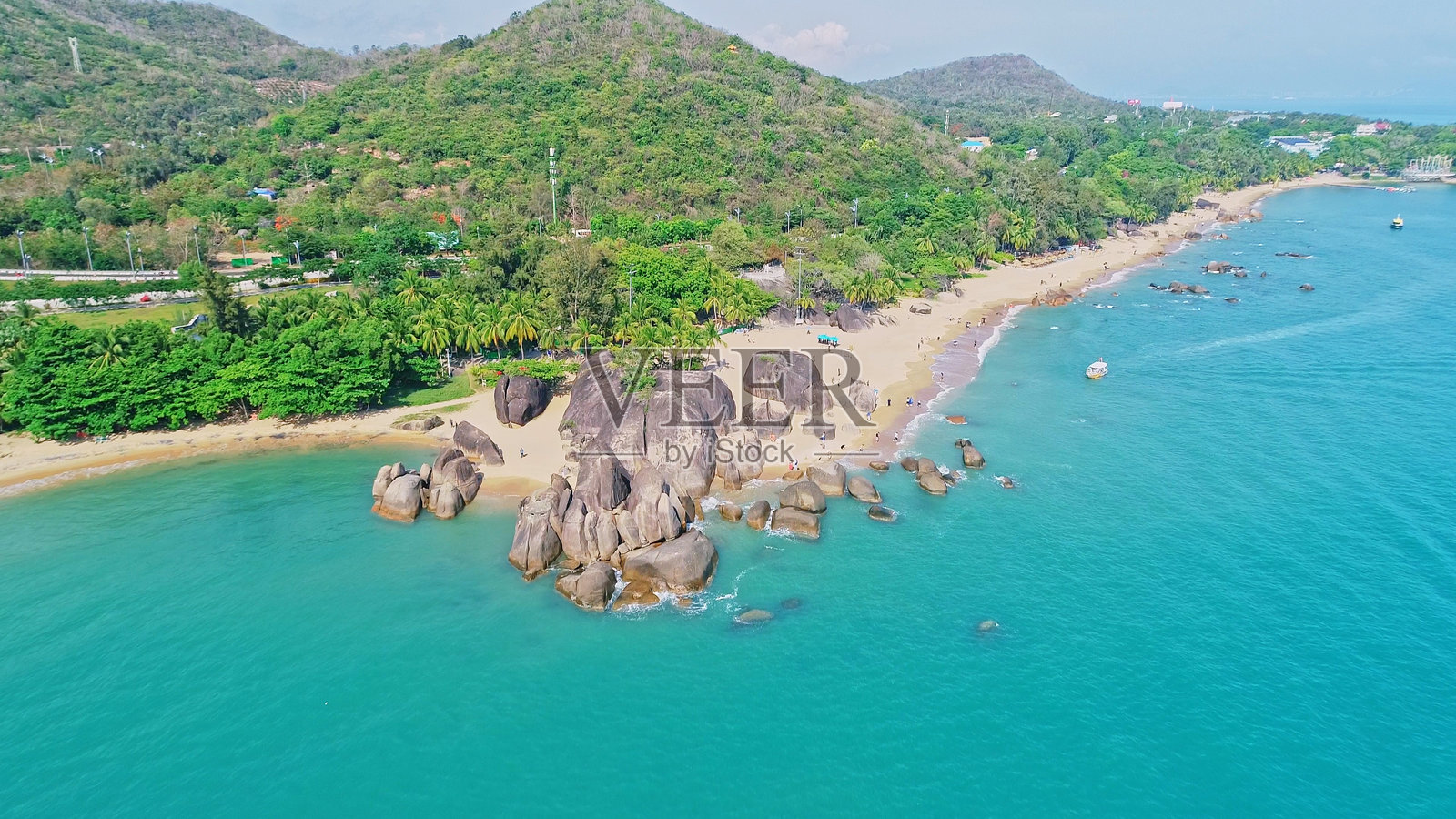 天涯角海岸线，三亚，海南，中国，亚洲。天涯石，奈斯石。照片摄影图片