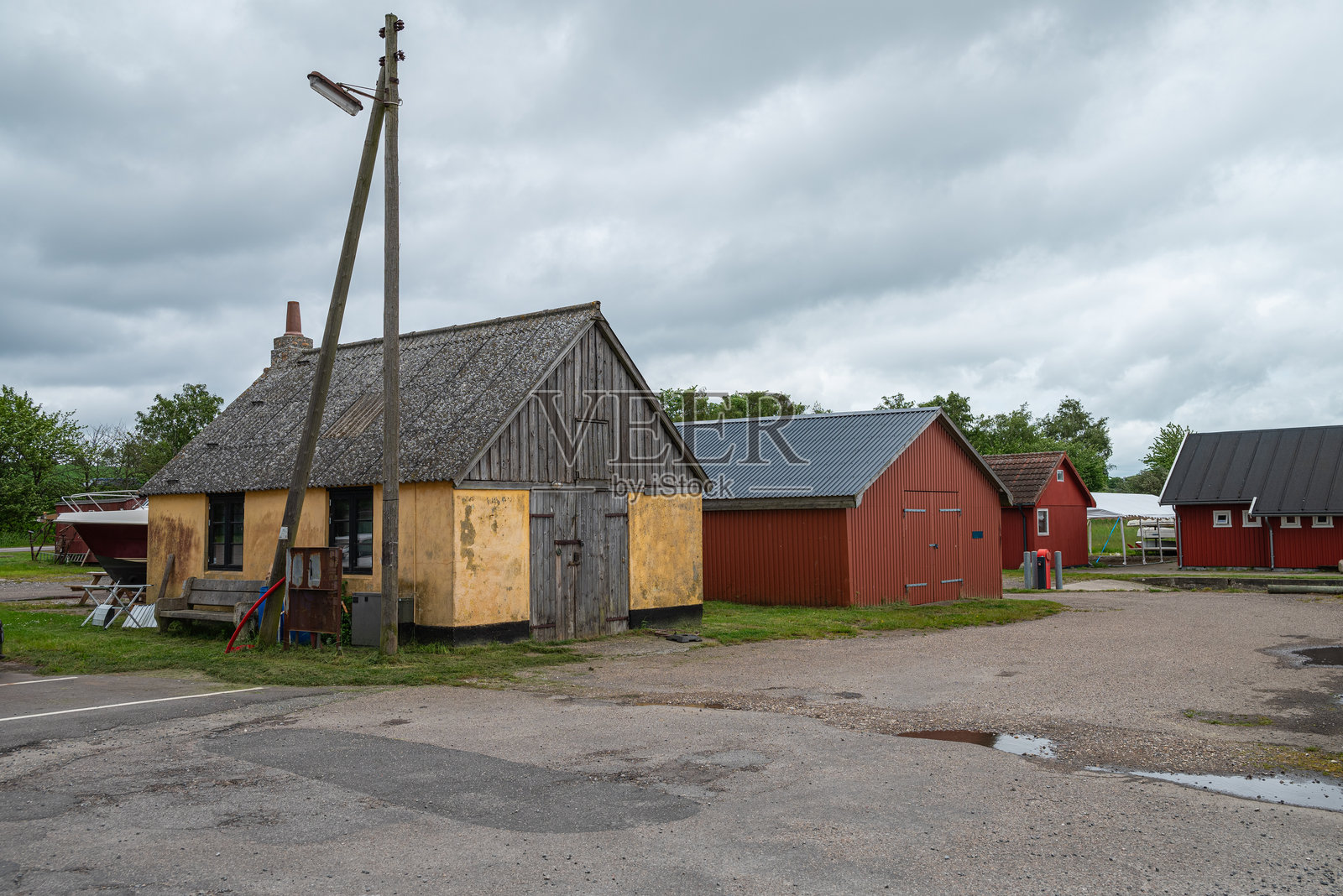 丹麦博戈港口的建筑照片摄影图片