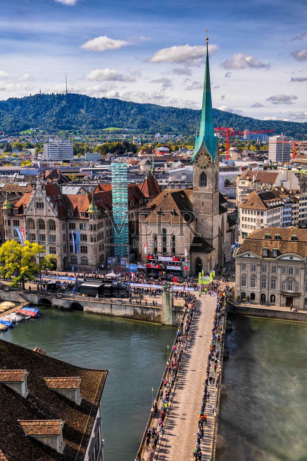 瑞士苏黎世的鸟瞰图照片摄影图片