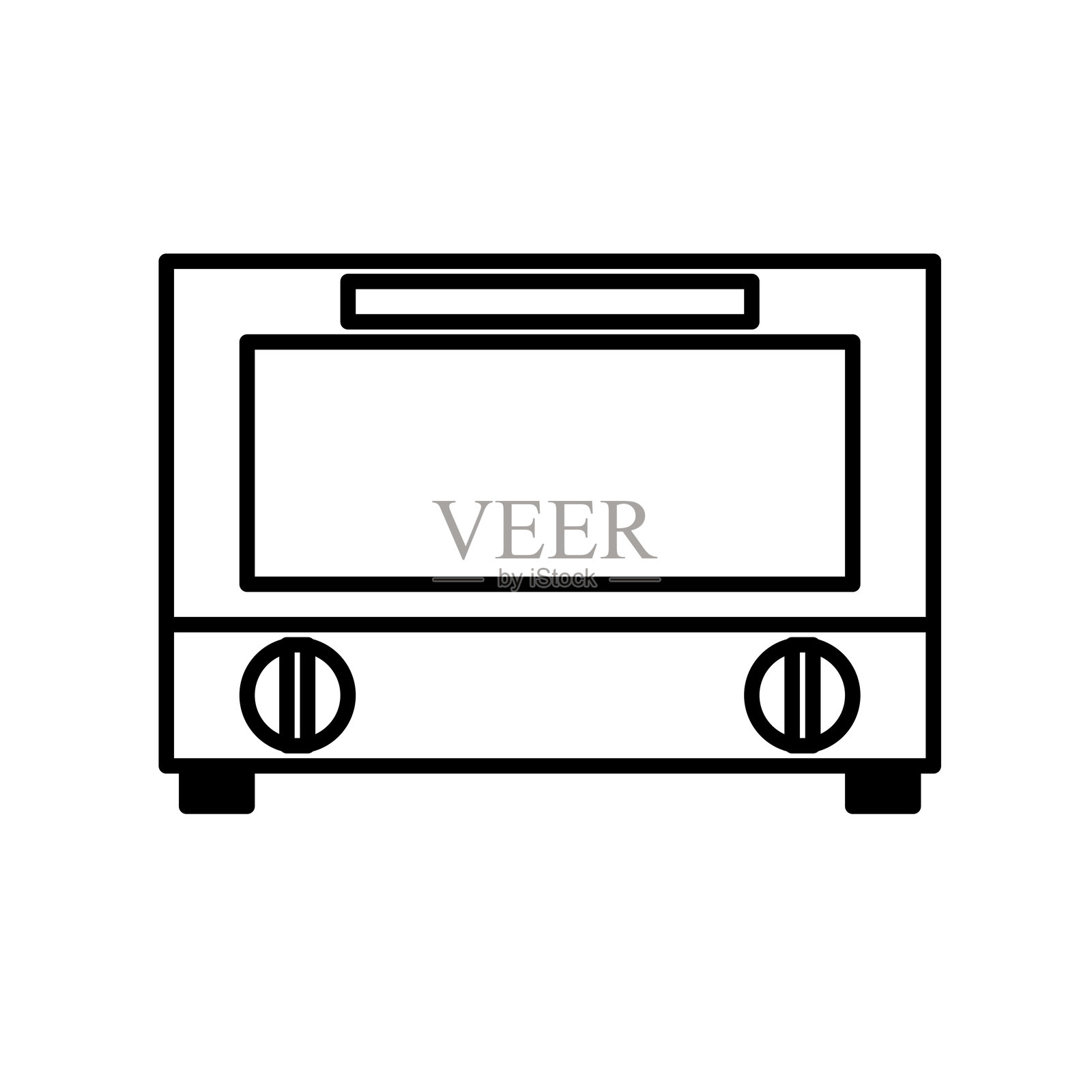 底部带开关的烤面包机插图插画图片素材