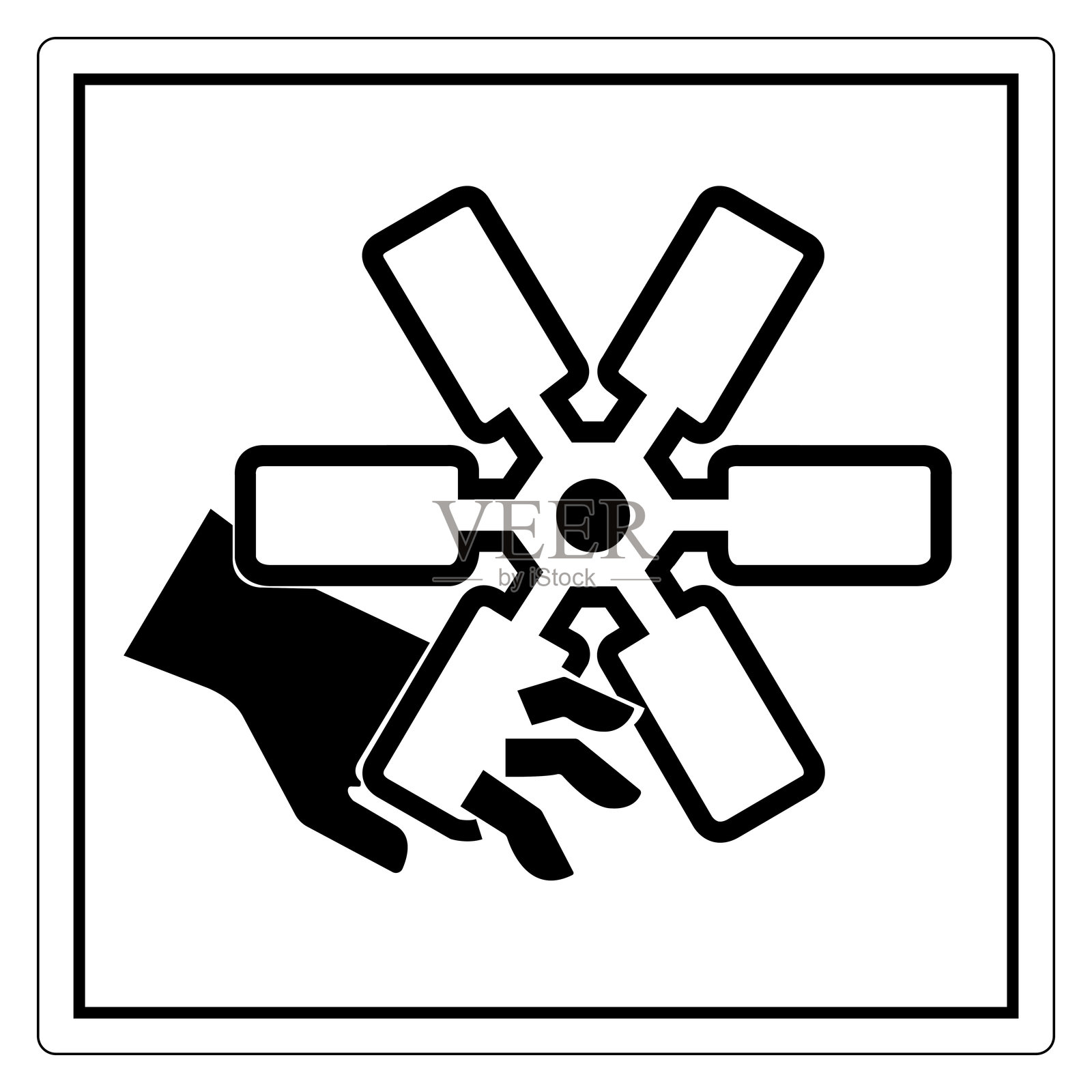 手握螺旋桨或风扇图标插画图片素材