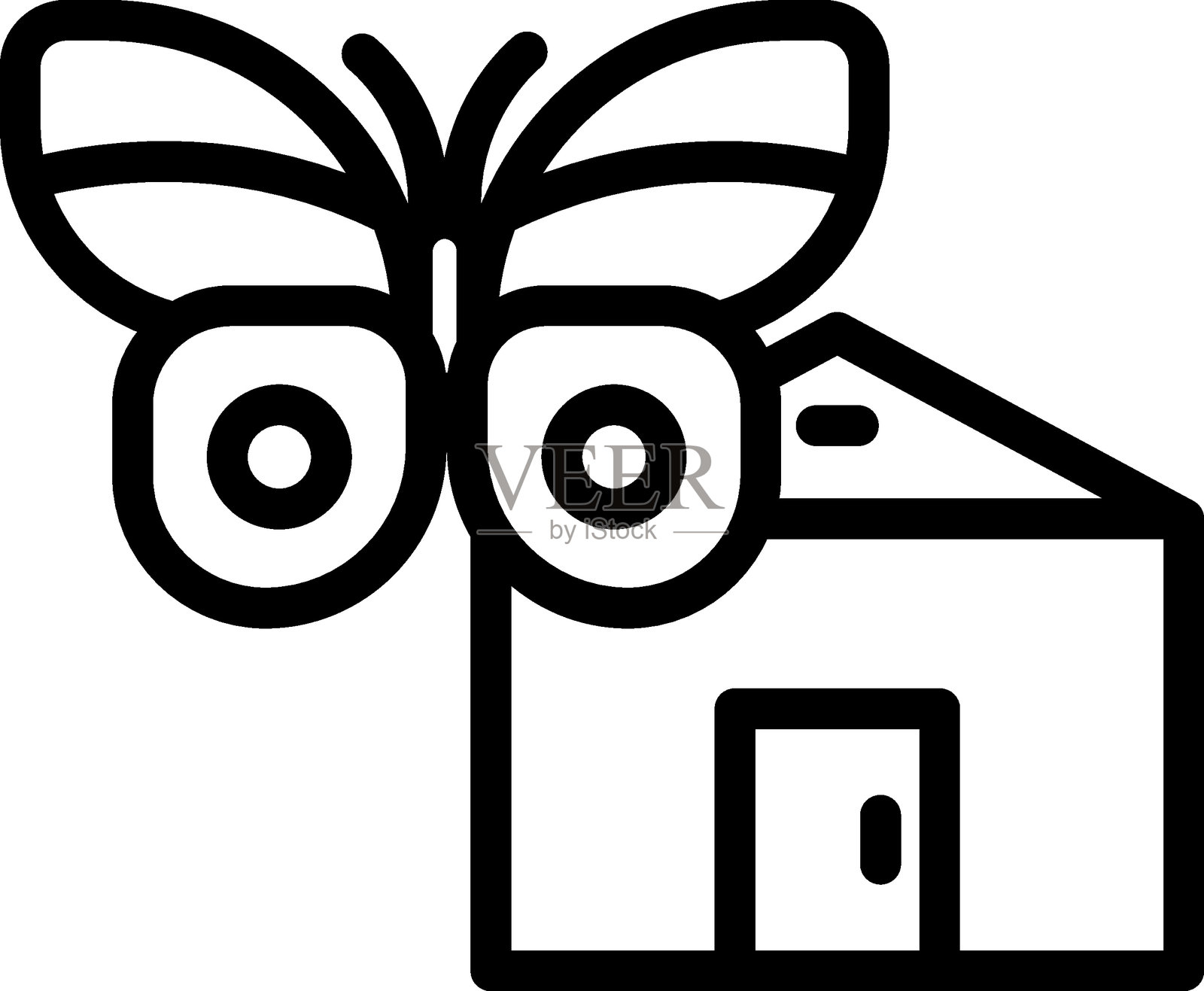 蝴蝶屋矢量设计图标风格插画图片素材