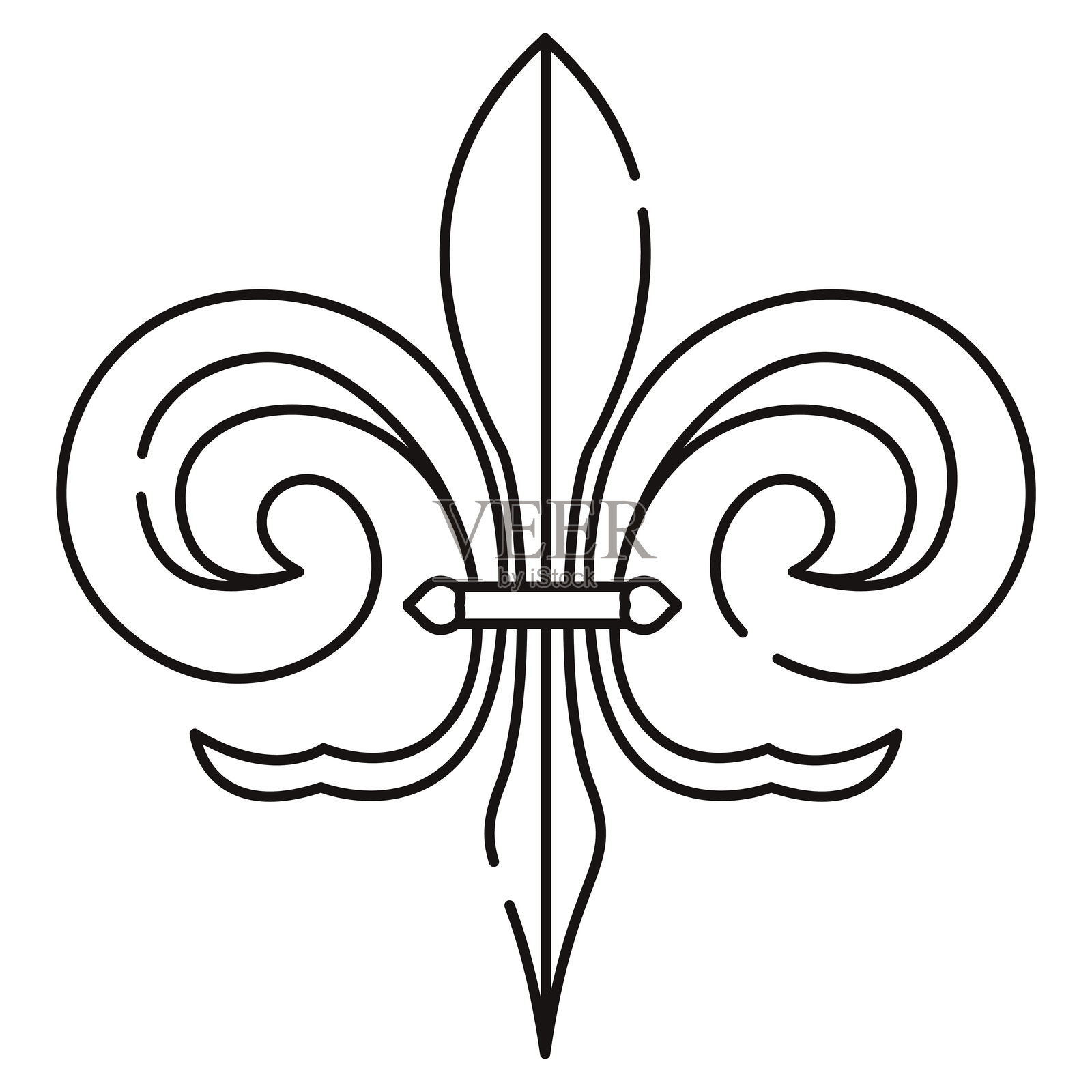 百合花纹章符号图标 矢量图插画图片素材