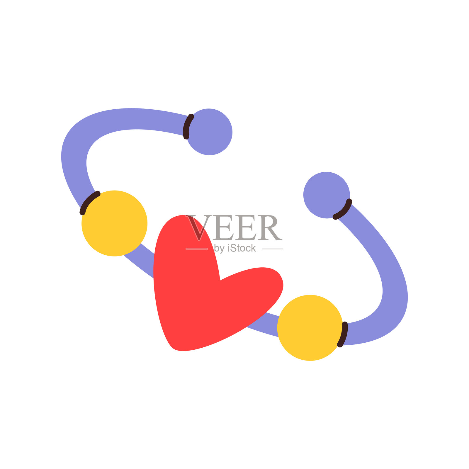 简单的彩色儿童戒指。儿童首饰。卡通风格的婴儿配饰。矢量平面插图。插画图片素材